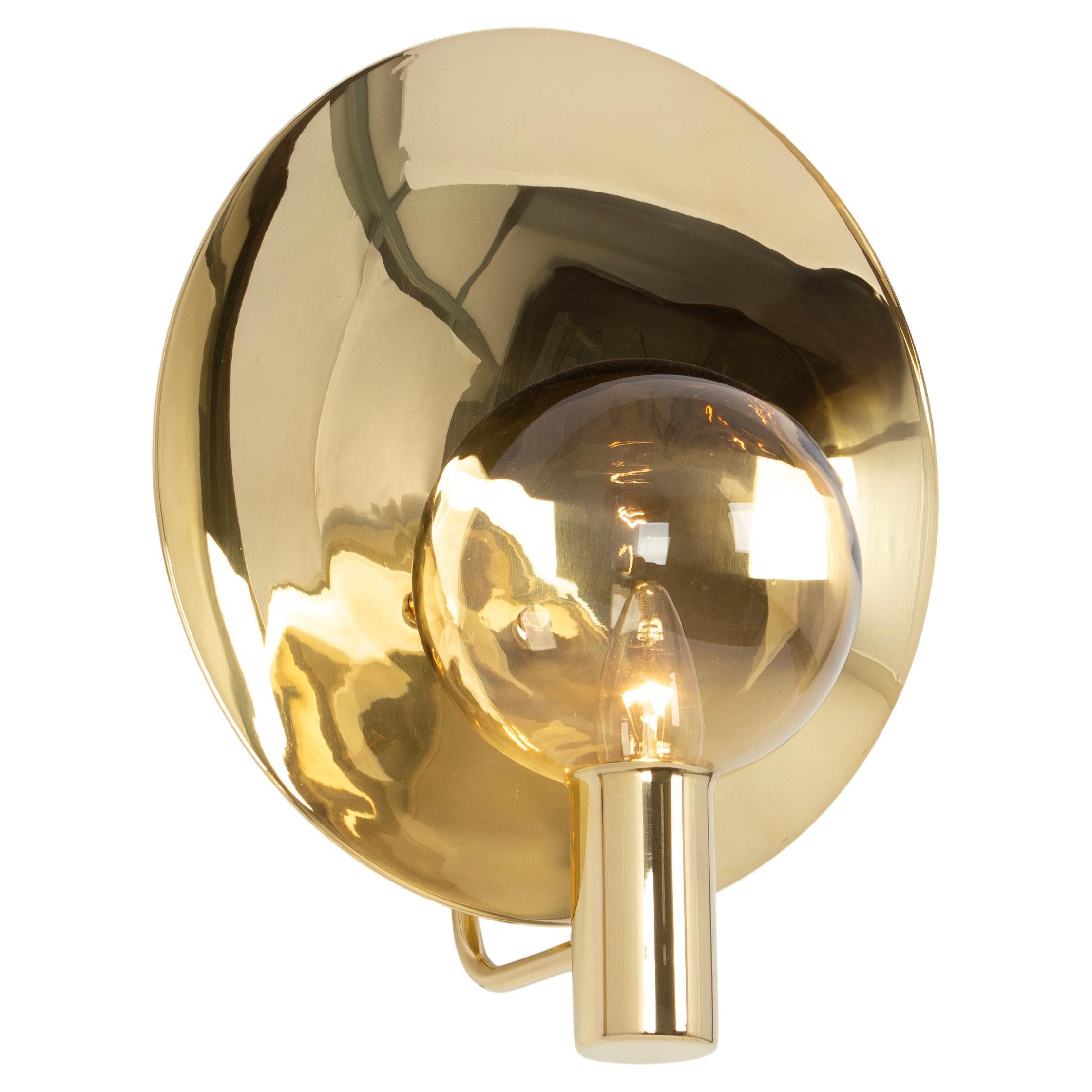 Stunning Large Brass and Smoke Glass Sconce, Hans Agne jakobsson, Sweden, 1970s