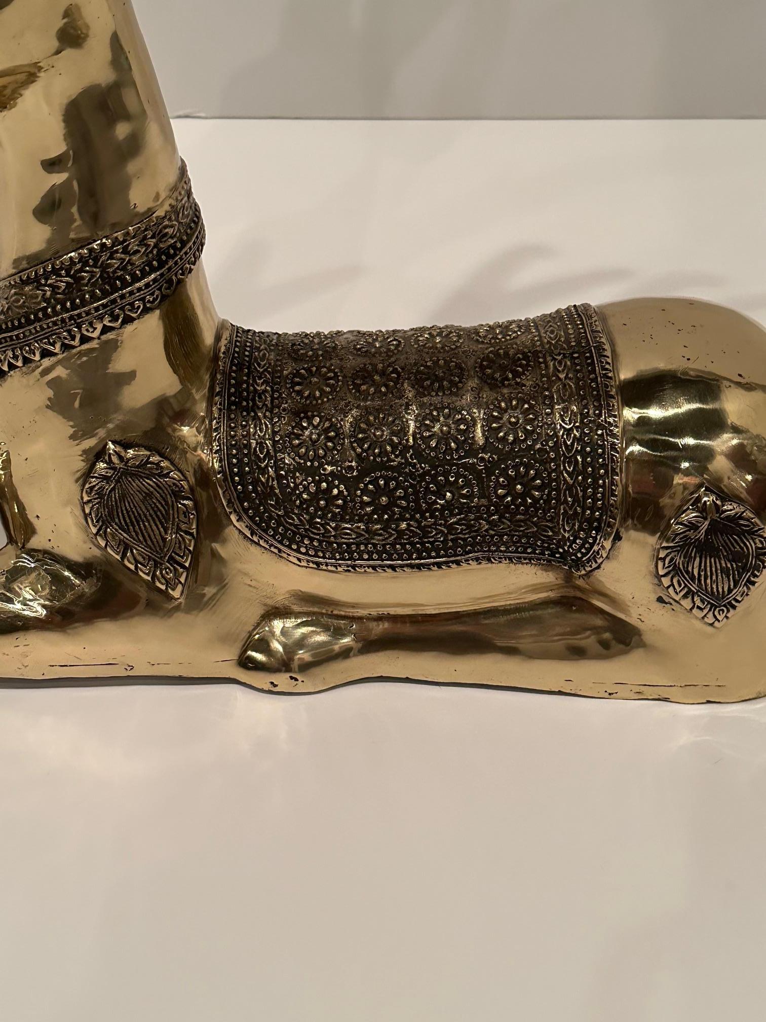 Stunning Large Brass Recumbent Deer Sculpture 4