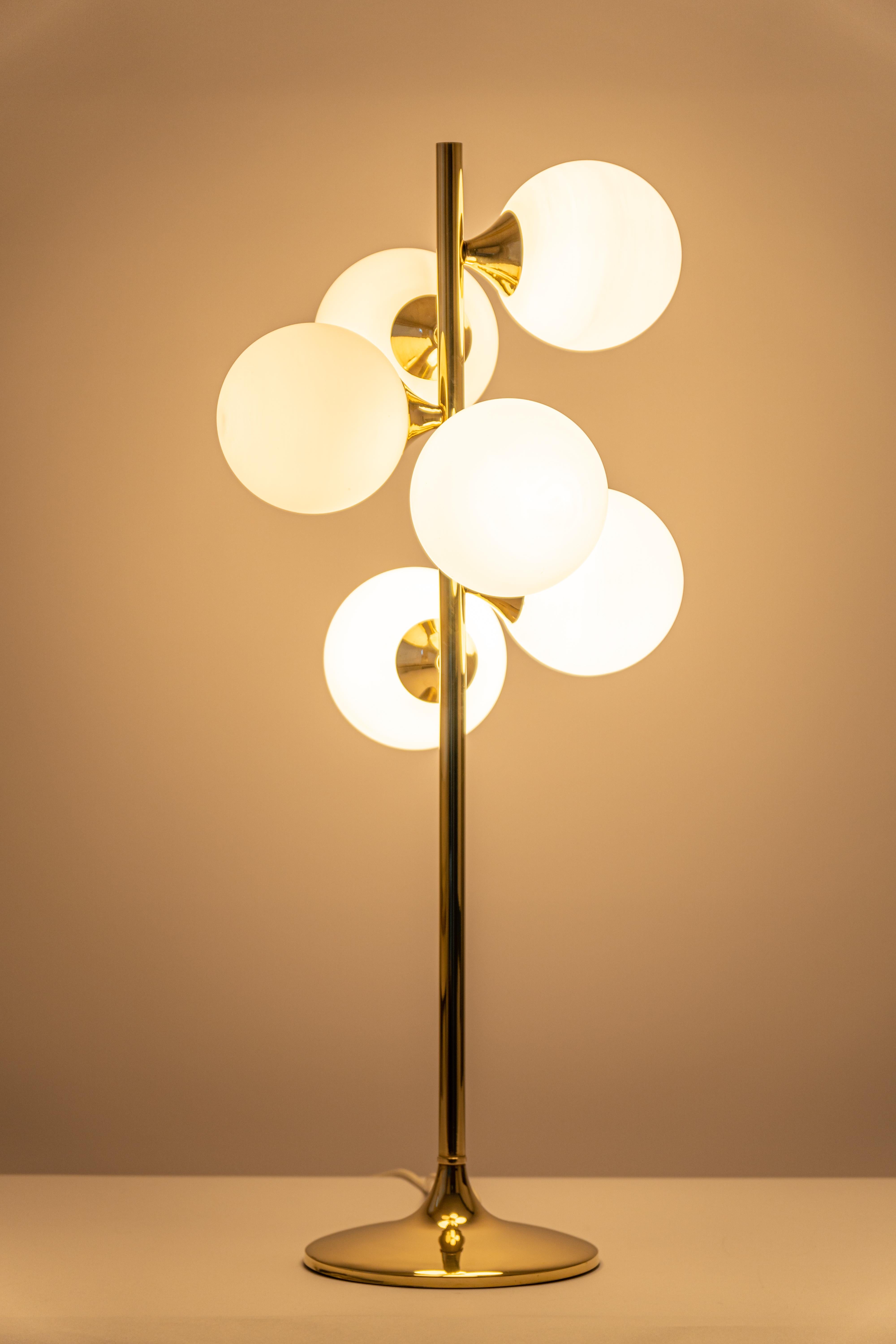 Stunning Large Brass Table / Floor Lamp by Kaiser, Germany, 1970s For Sale 1