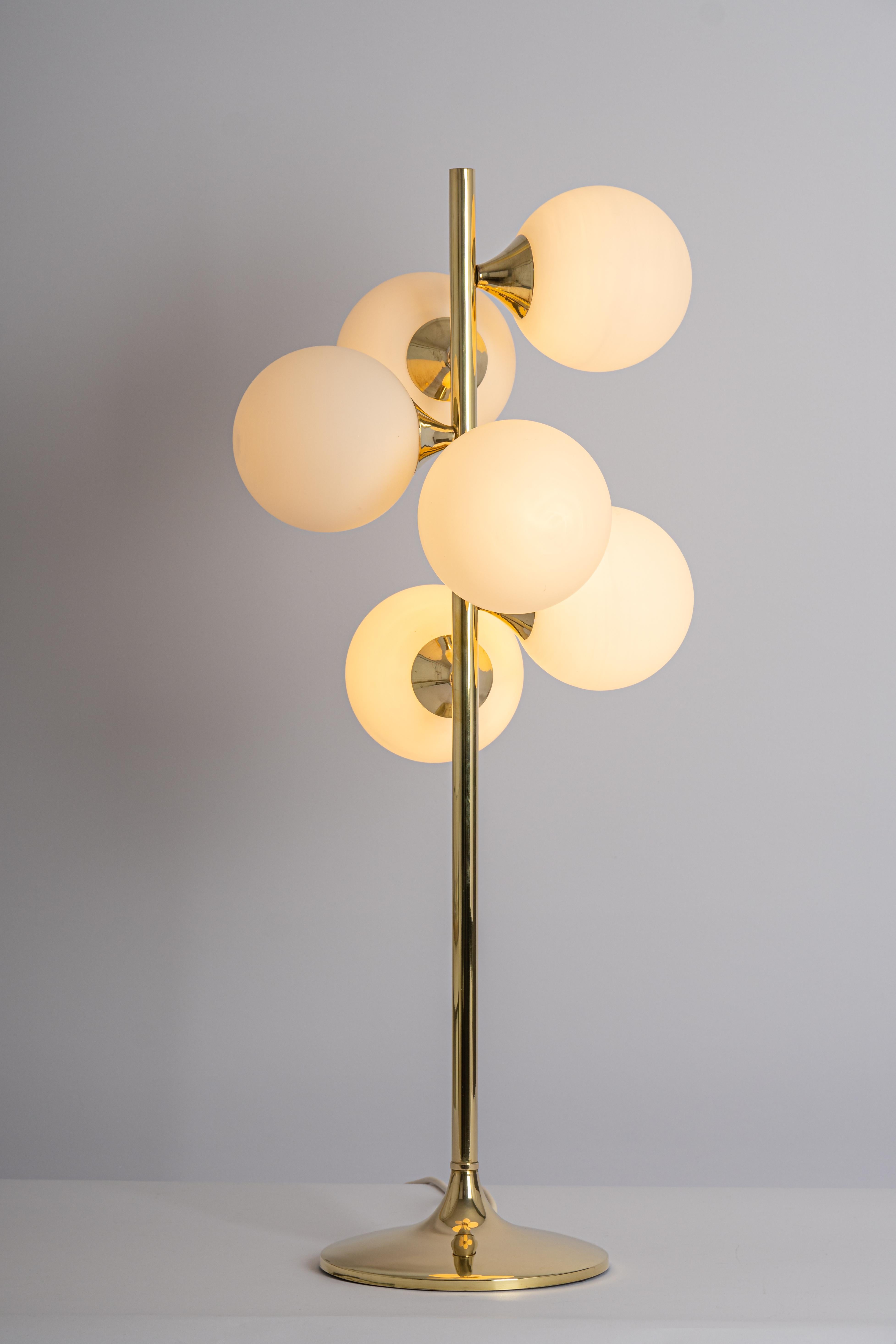 Stunning Large Brass Table / Floor Lamp by Kaiser, Germany, 1970s For Sale 2