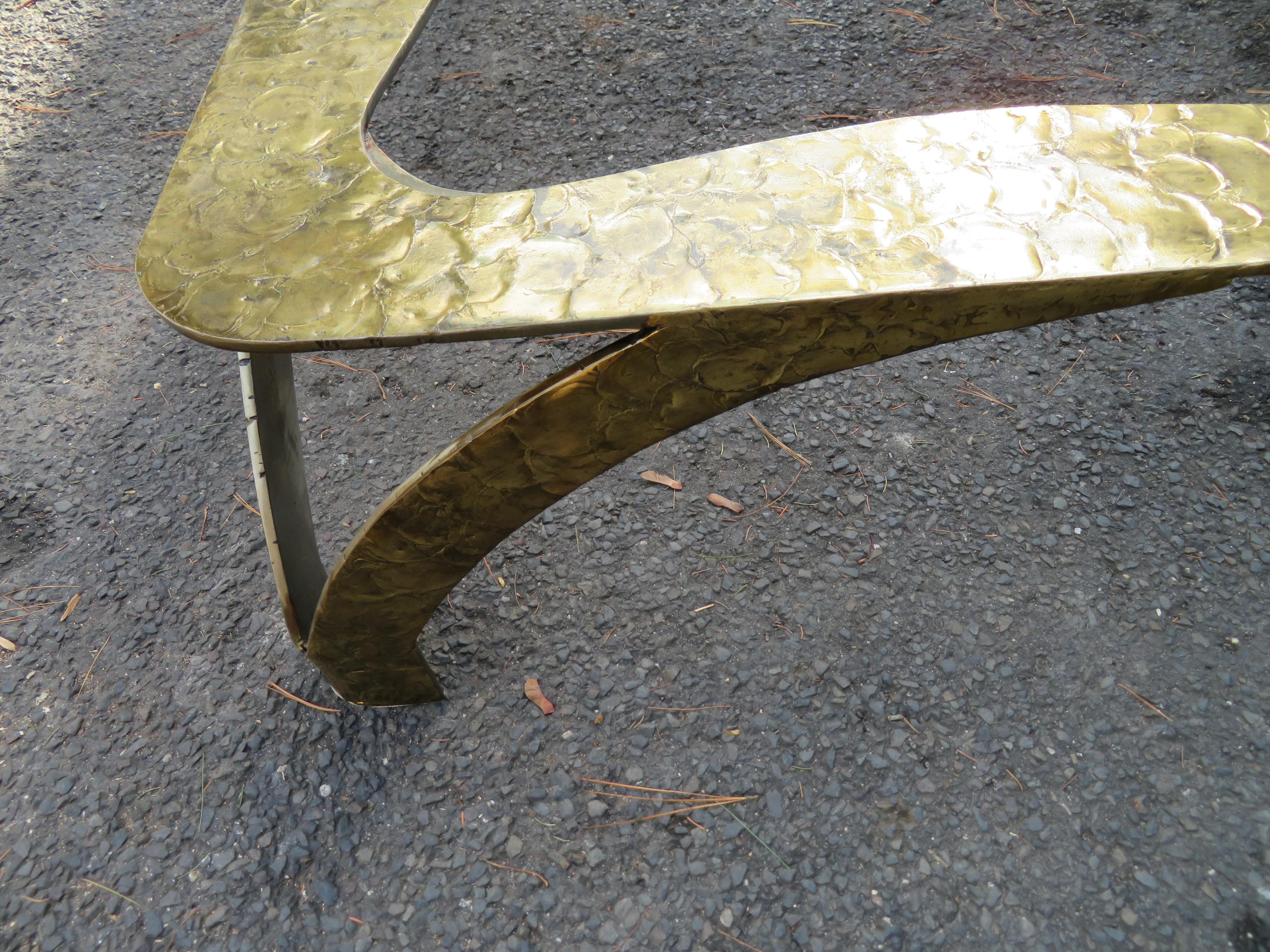 Stunning Large Bronze Square Coffee Table by Silas Seandel Mid-Century Modern For Sale 5