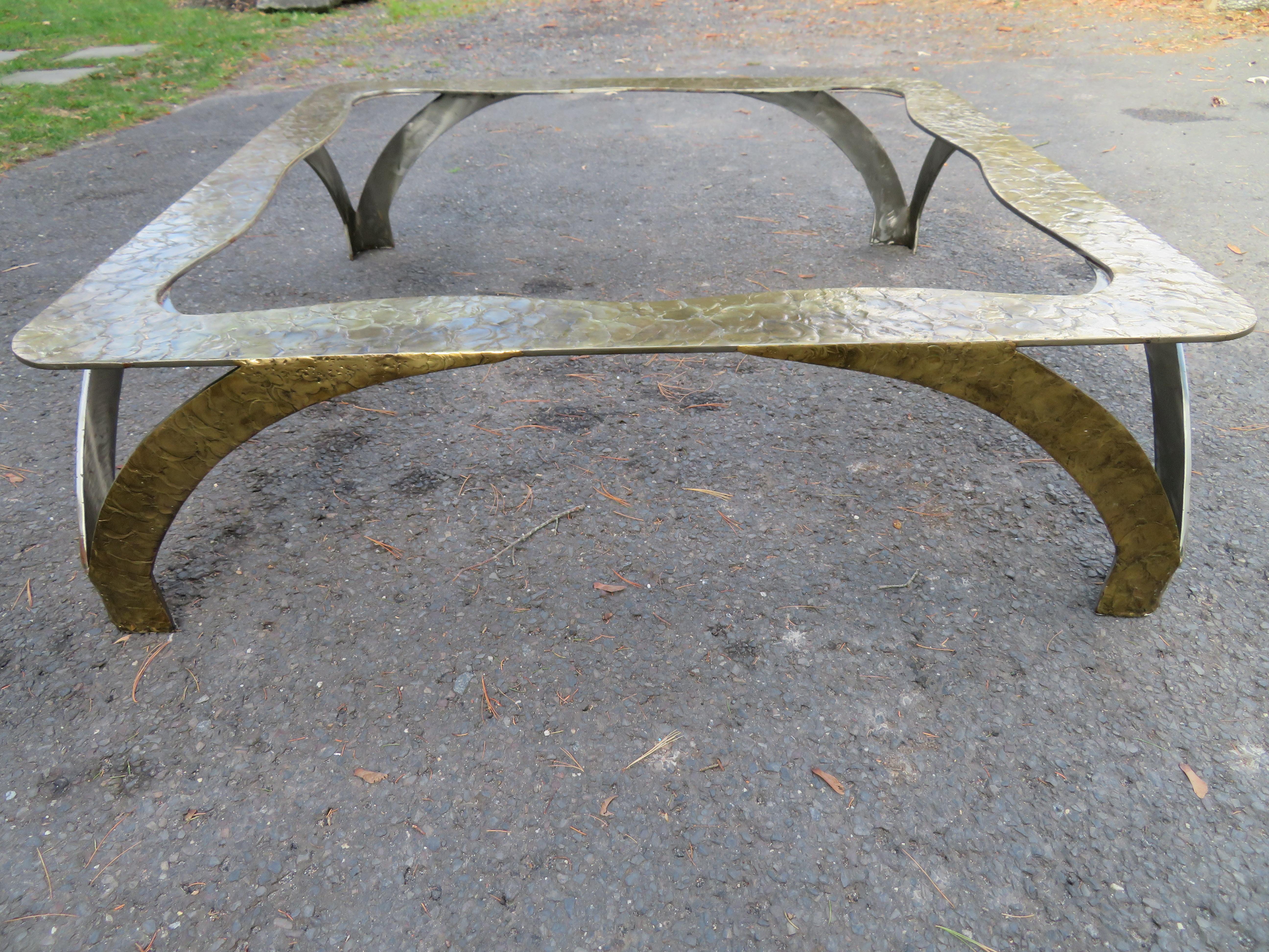Stunning Large Bronze Square Coffee Table by Silas Seandel Mid-Century Modern For Sale 1