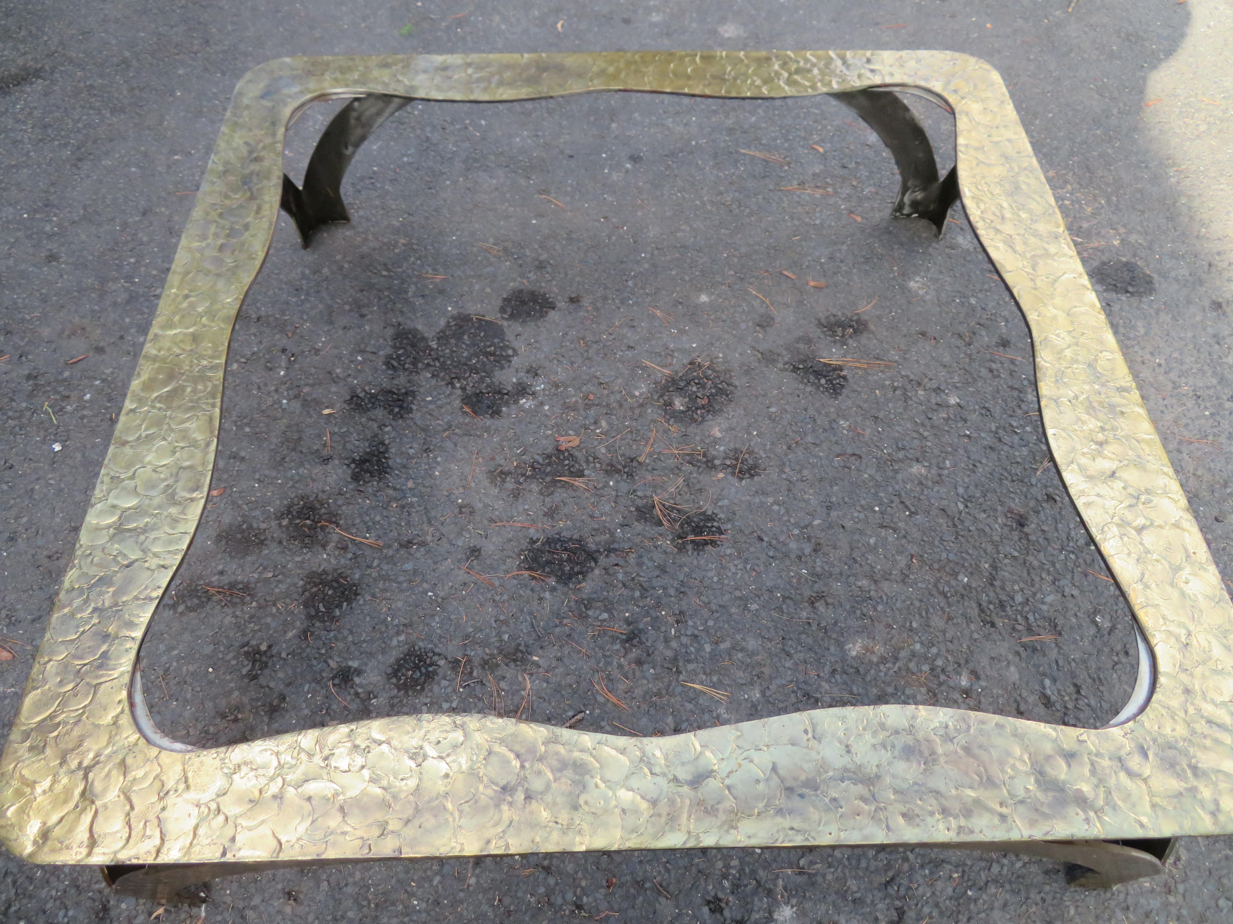Stunning Large Bronze Square Coffee Table by Silas Seandel Mid-Century Modern For Sale 2