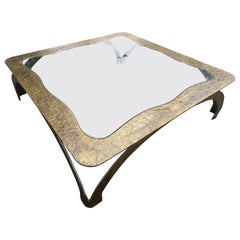 Stunning Large Bronze Square Coffee Table by Silas Seandel Mid-Century Modern