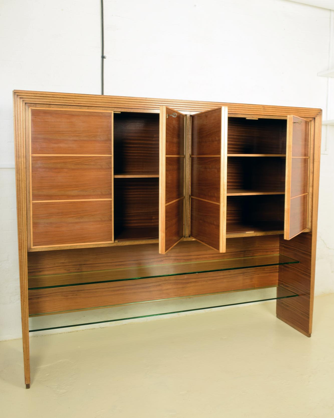 Large Cabinet by Mobili Saragoni, Milano, Style of Gio Ponti, 1930s-1940s 2