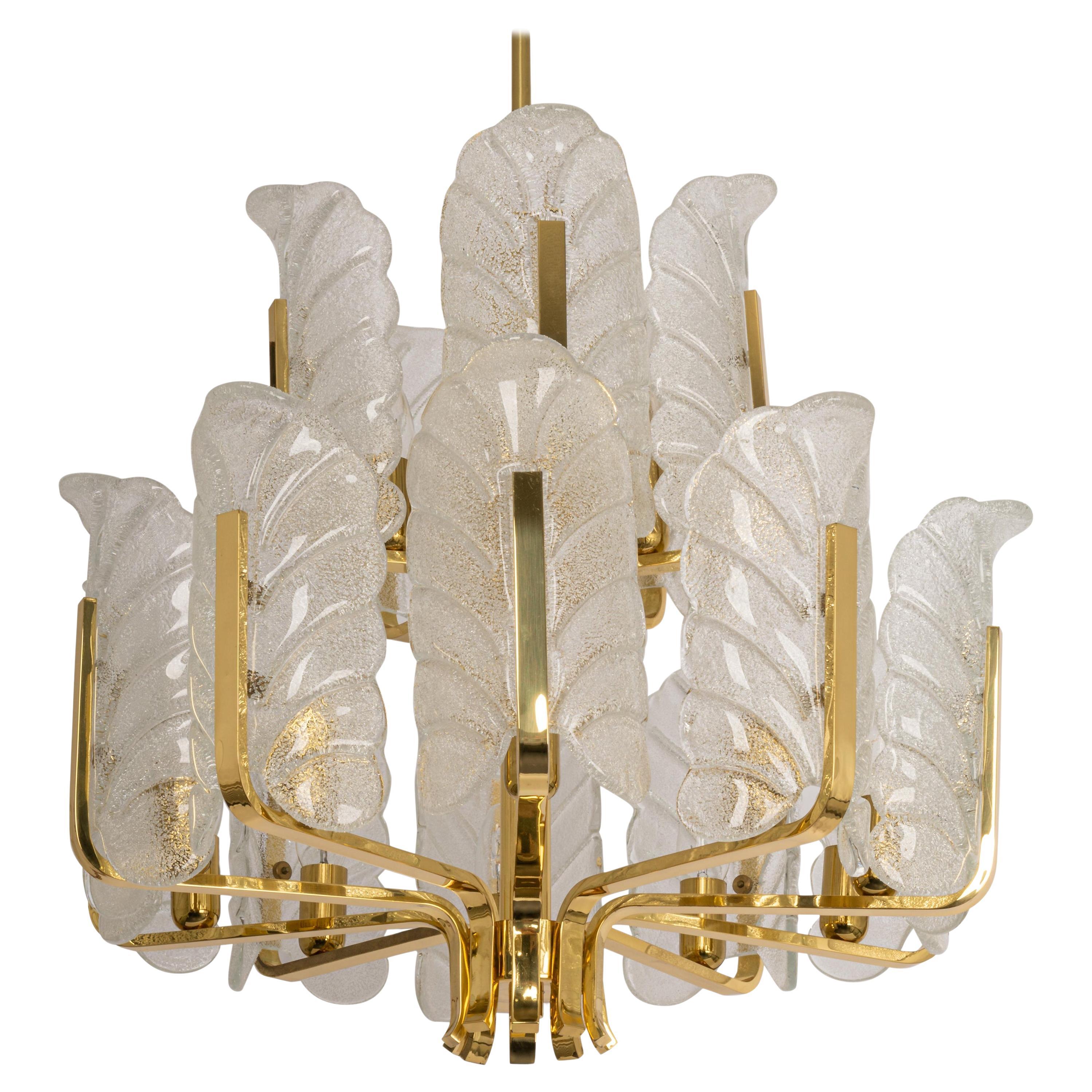 Stunning Large Carl Fagerlund Chandelier Murano Glass Leaves, 1960s For Sale