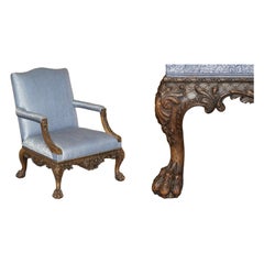 STUNNiNG LARGE CARVED GAINSBOROUGH ARMCHAIR AFTER THOMAS CHIPPENDALE 1718-1779