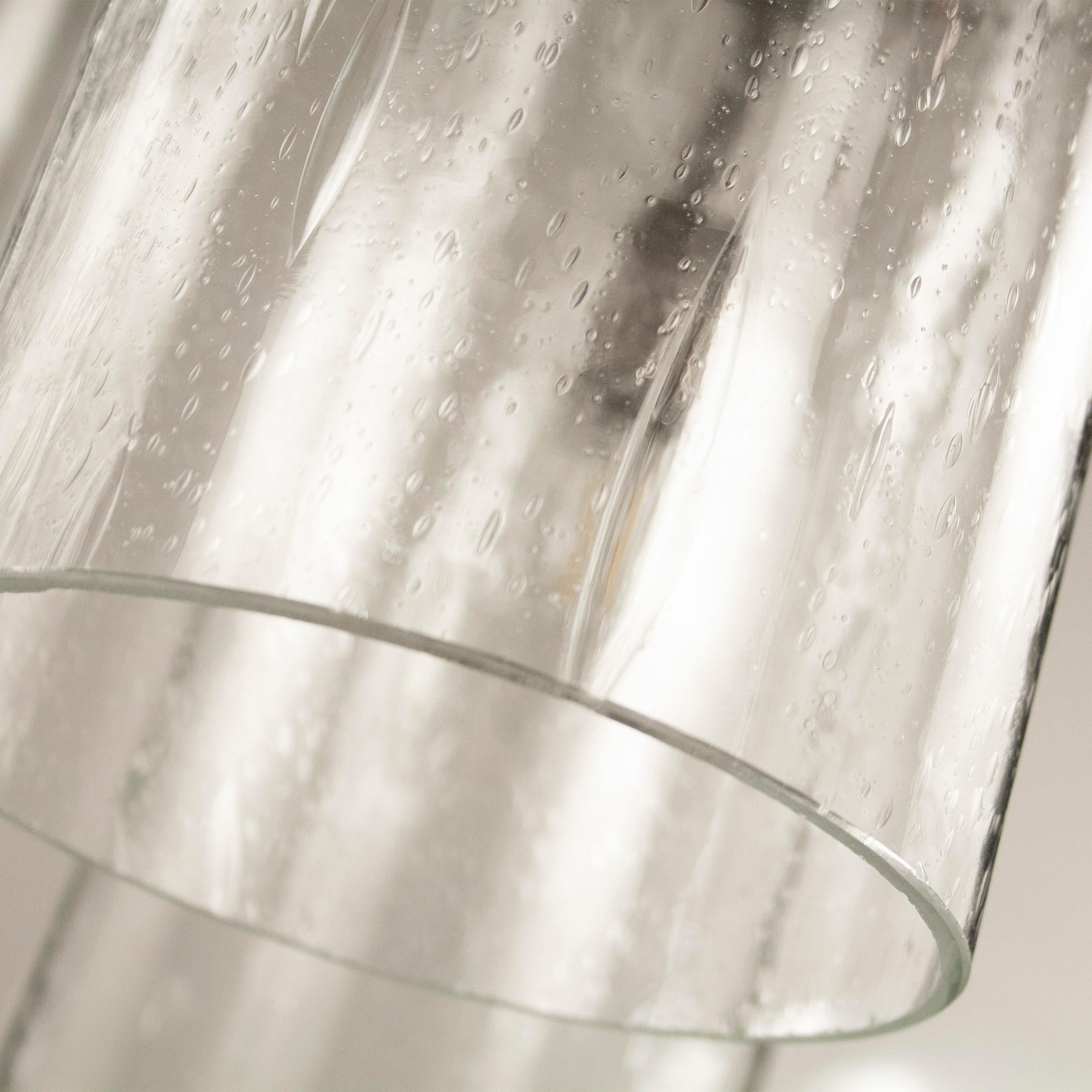 Impresionante gran lámpara de techo de cristal de Murano hecha a mano cilindros suspendidos en venta 3