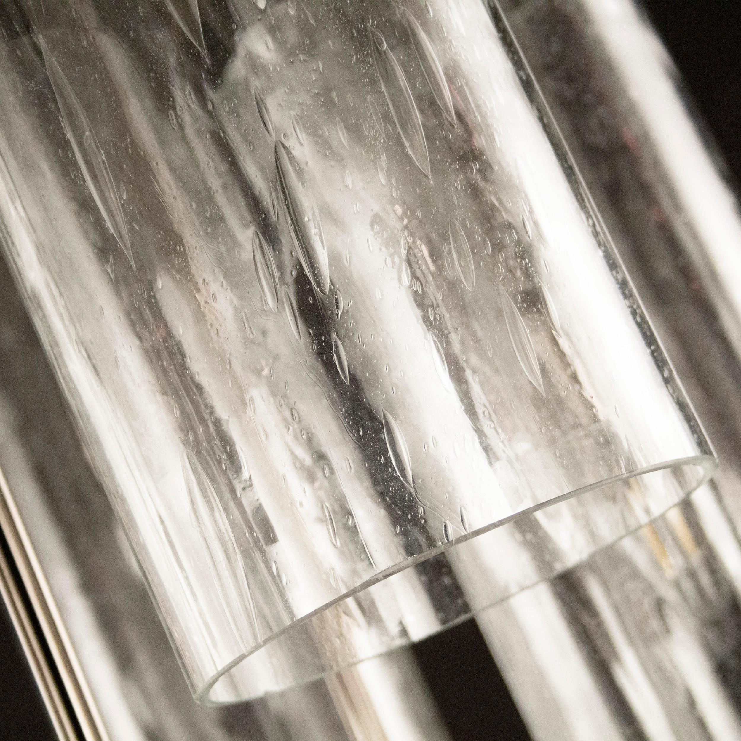 Impresionante gran lámpara de techo de cristal de Murano hecha a mano cilindros suspendidos Moderno de mediados de siglo en venta