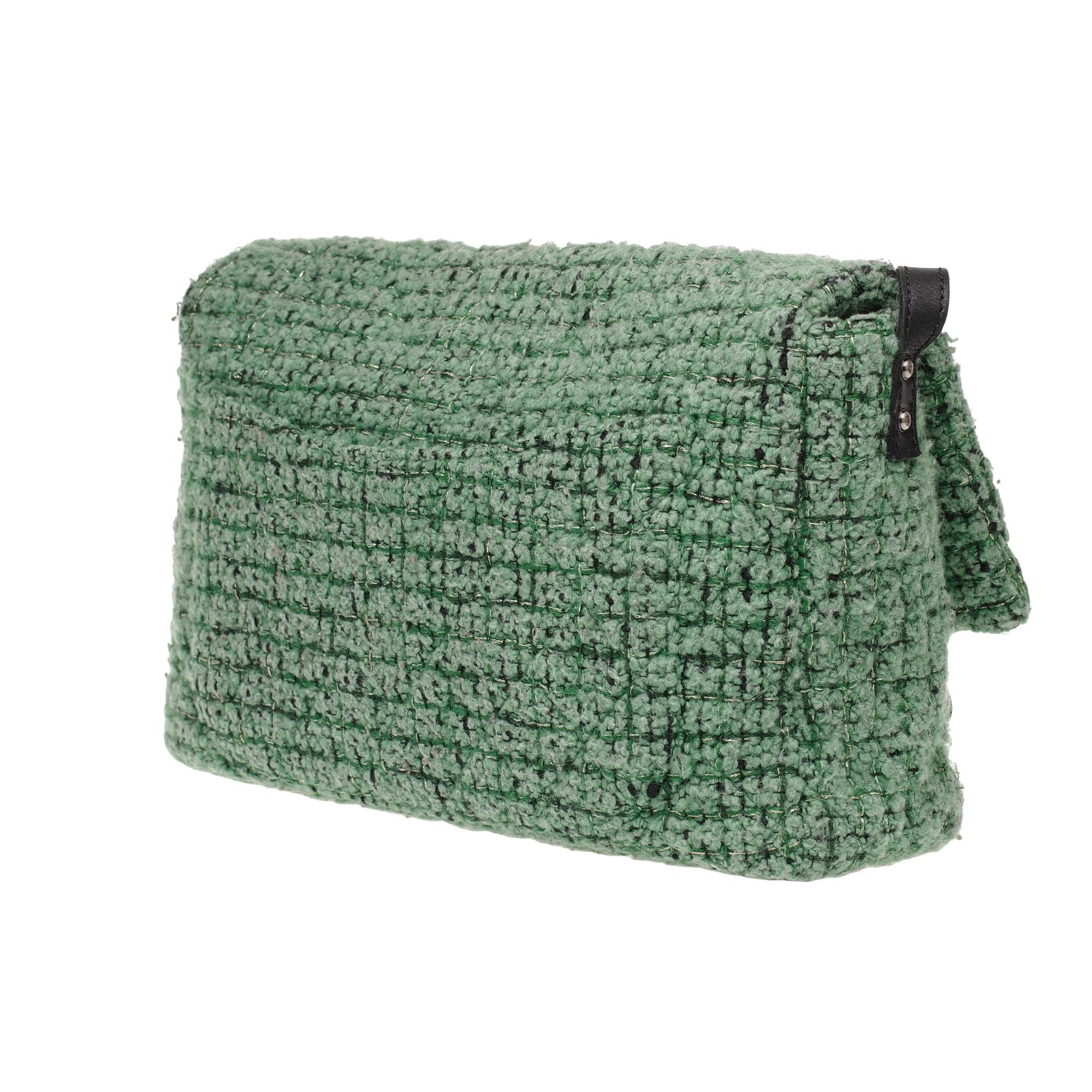 green tweed chanel bag