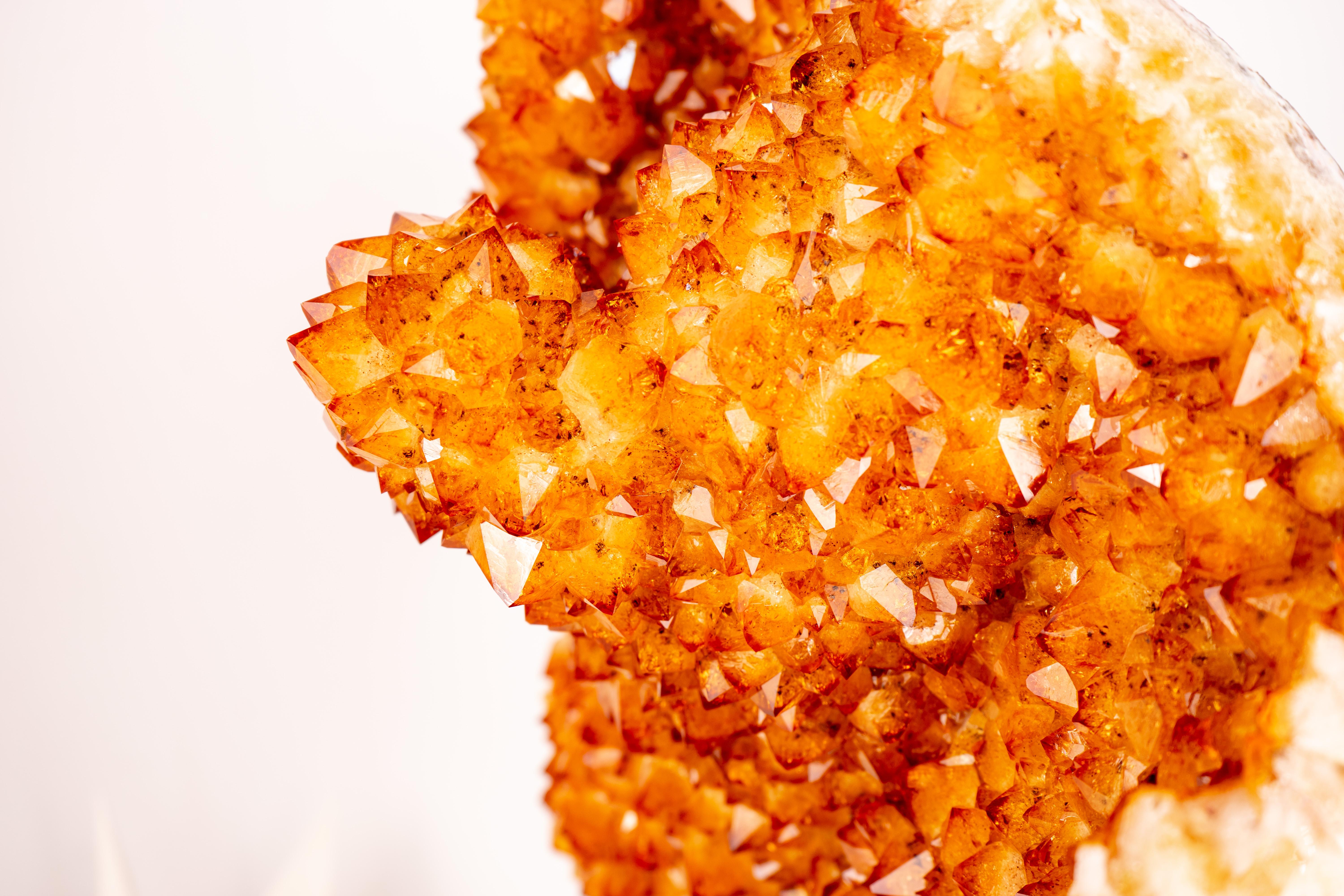Stunning Large Citrine Crystal Cluster with Rare Stalactite Flower en venta 3