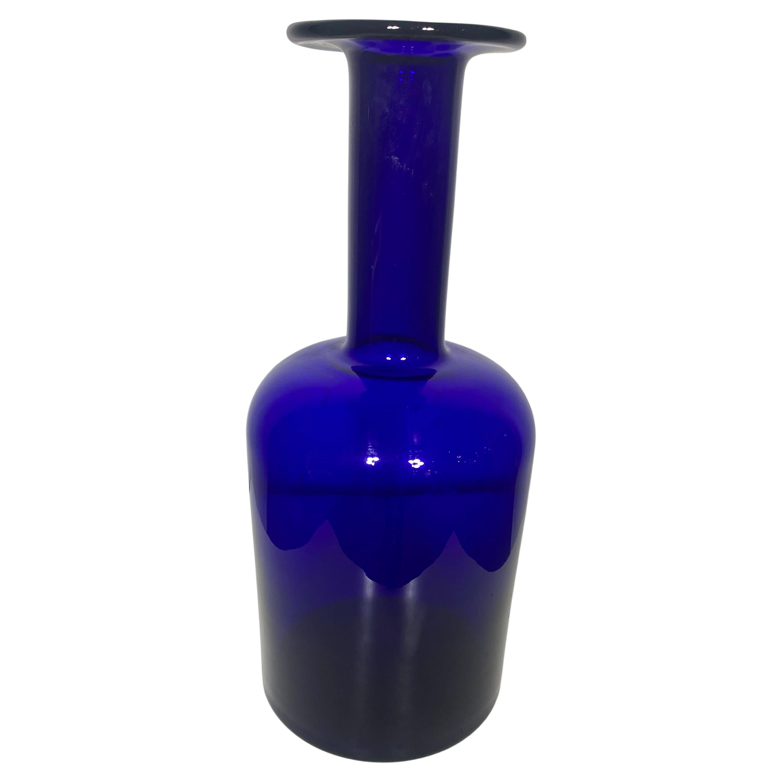 Stunning Large Cobalt blue Vase by Otto Brauer, Holmegaard / Denmark For Sale