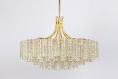 Stunning Large Doria Ice Glass Tubes Chandelier, Germany, 1960s