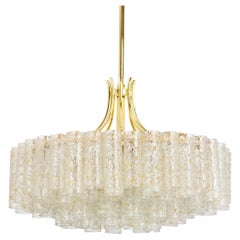 Stunning Large Doria Ice Glass Tubes Chandelier, Germany, 1960s