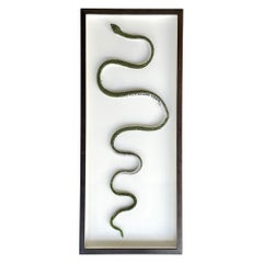 Stunning Large Framed Green Beaded Snake Made by WW1 Turkish Prisoners of War