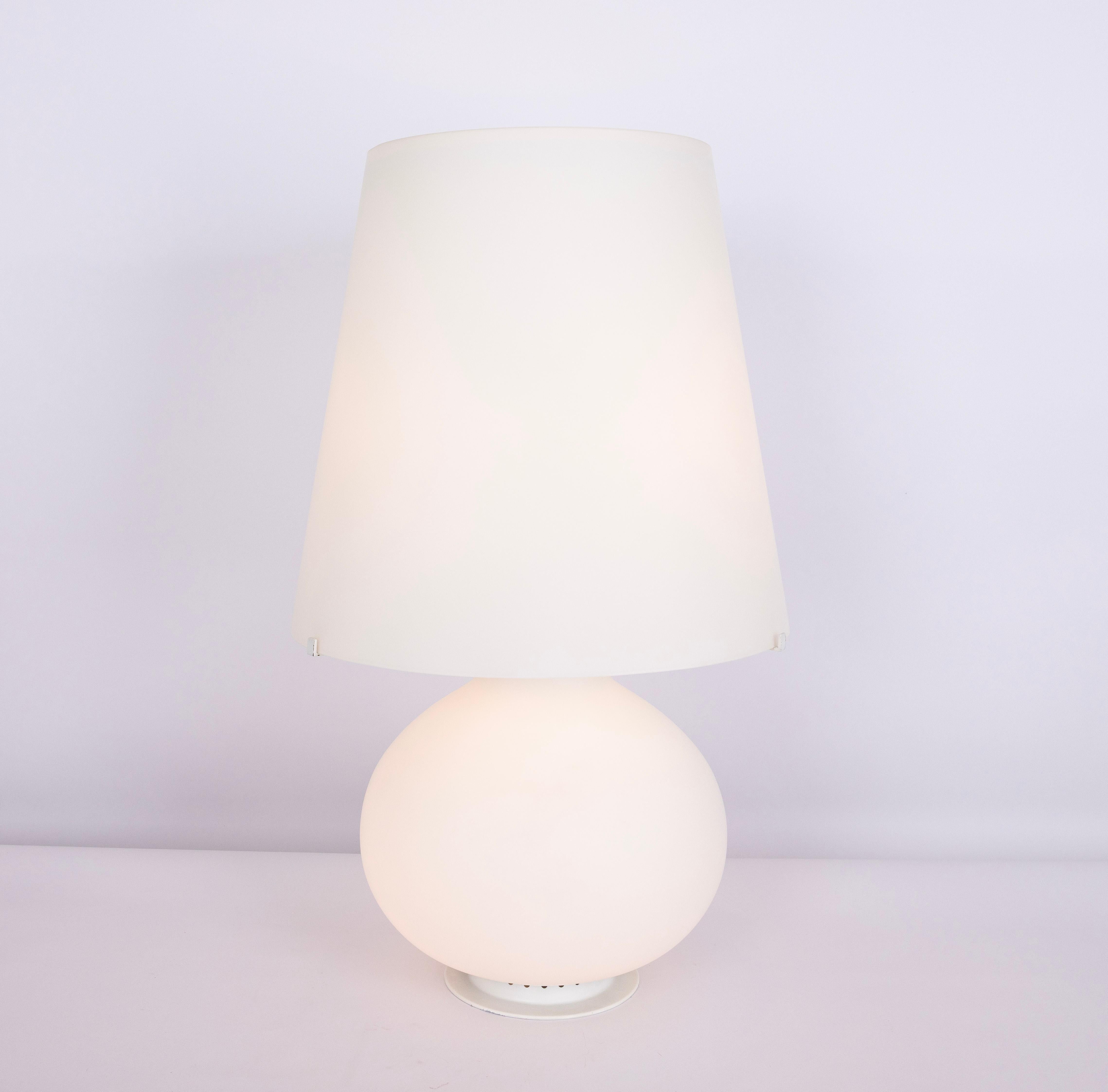 Stunning Large Glass Table Lamps by Fontana Arte, Italy , 1980s en venta 6