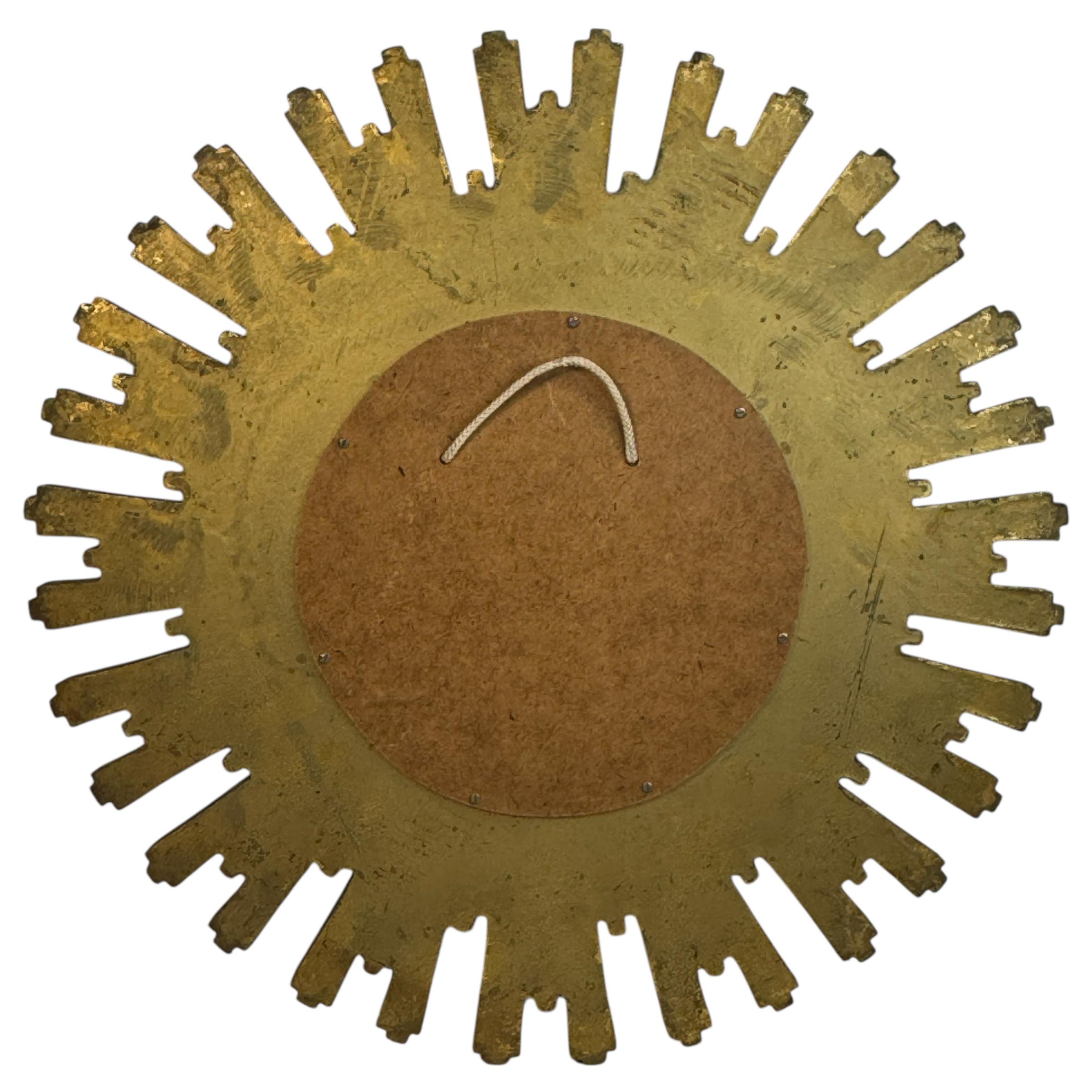 Stupendo specchio convesso Sunburst Starburst oro di grandi dimensioni Belgio anni '60 in vendita 4