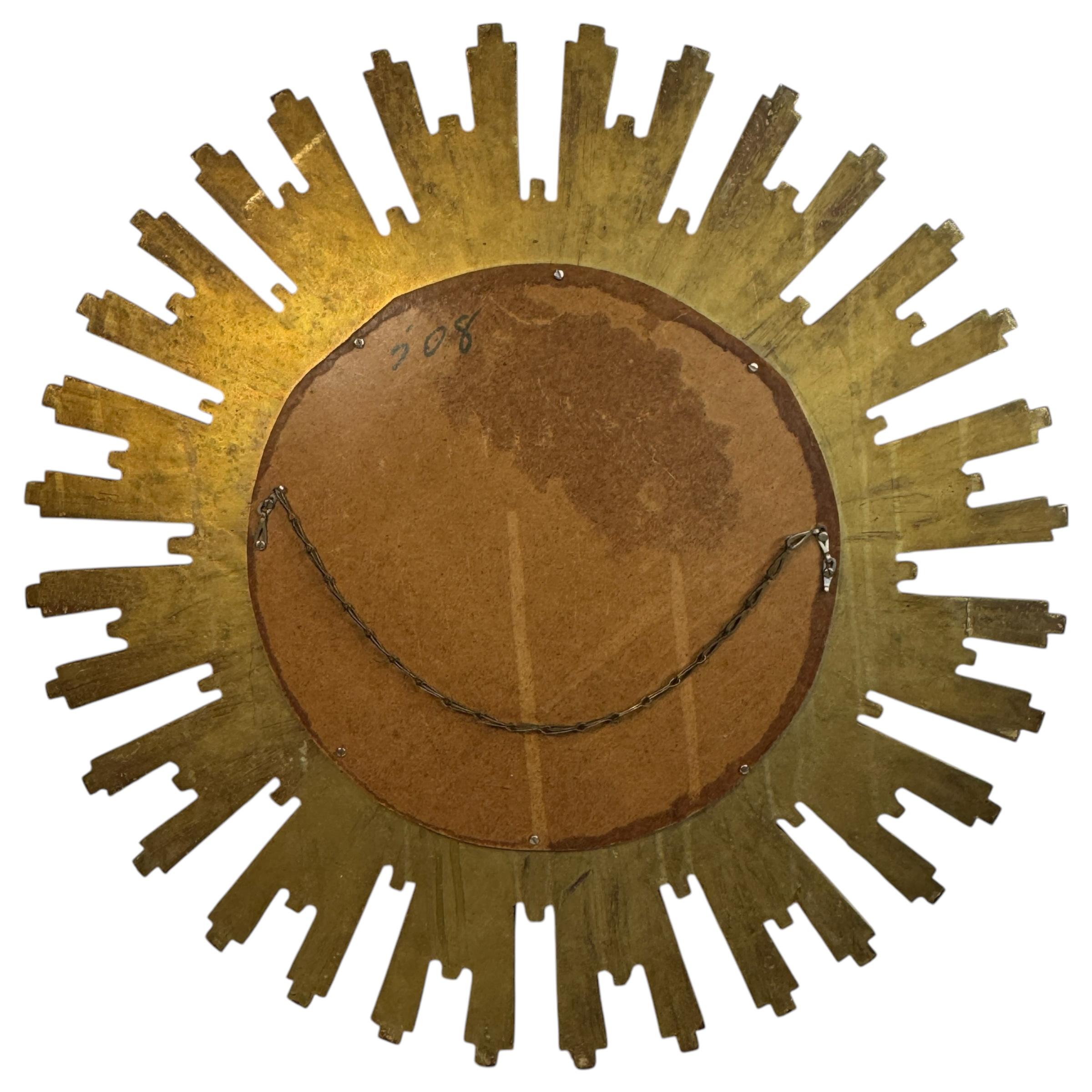 Stunning Large Gold Sunburst Starburst Convex Mirror Belgium 1960s For Sale 6