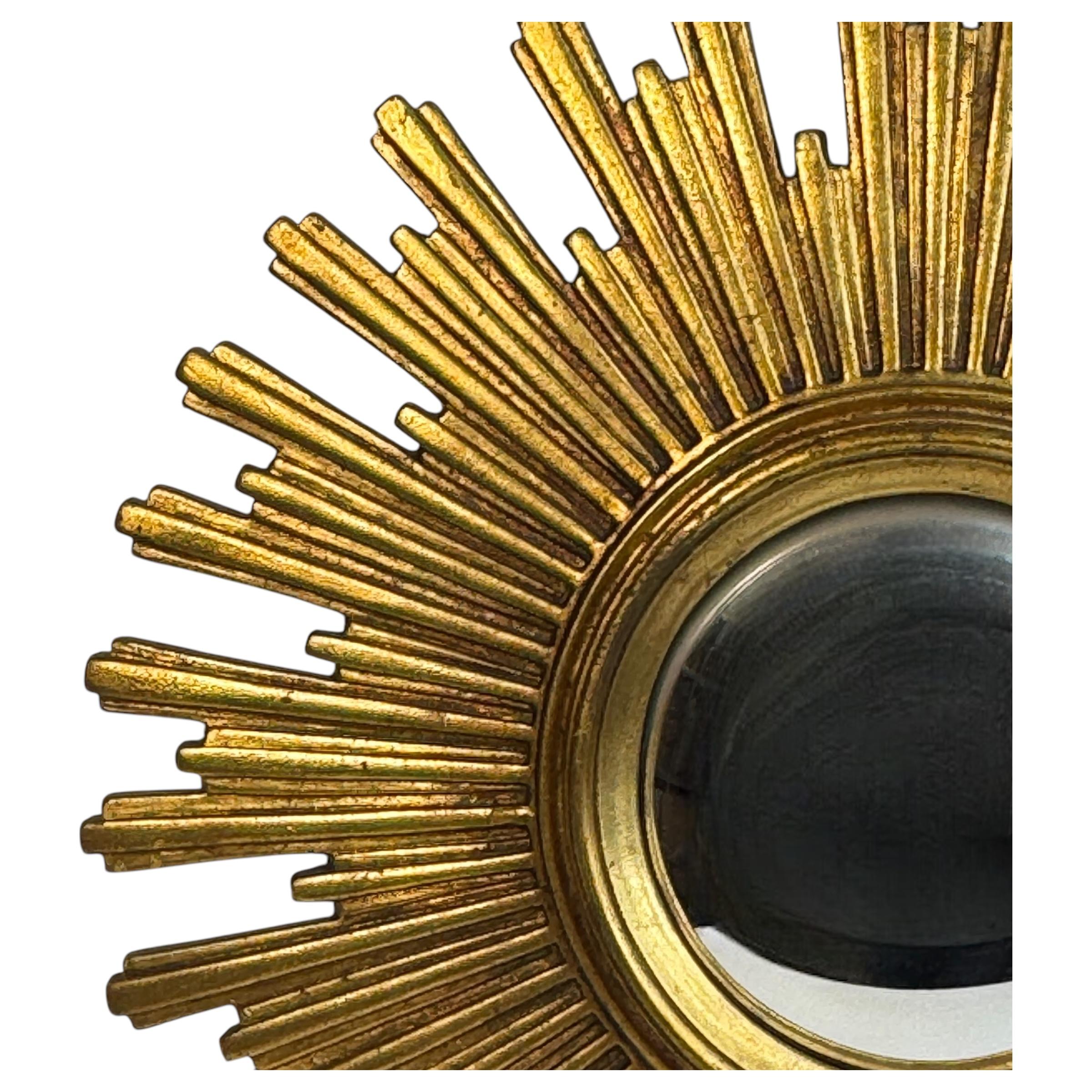 Stupendo specchio convesso Sunburst Starburst oro di grandi dimensioni Belgio anni '60 in vendita 2
