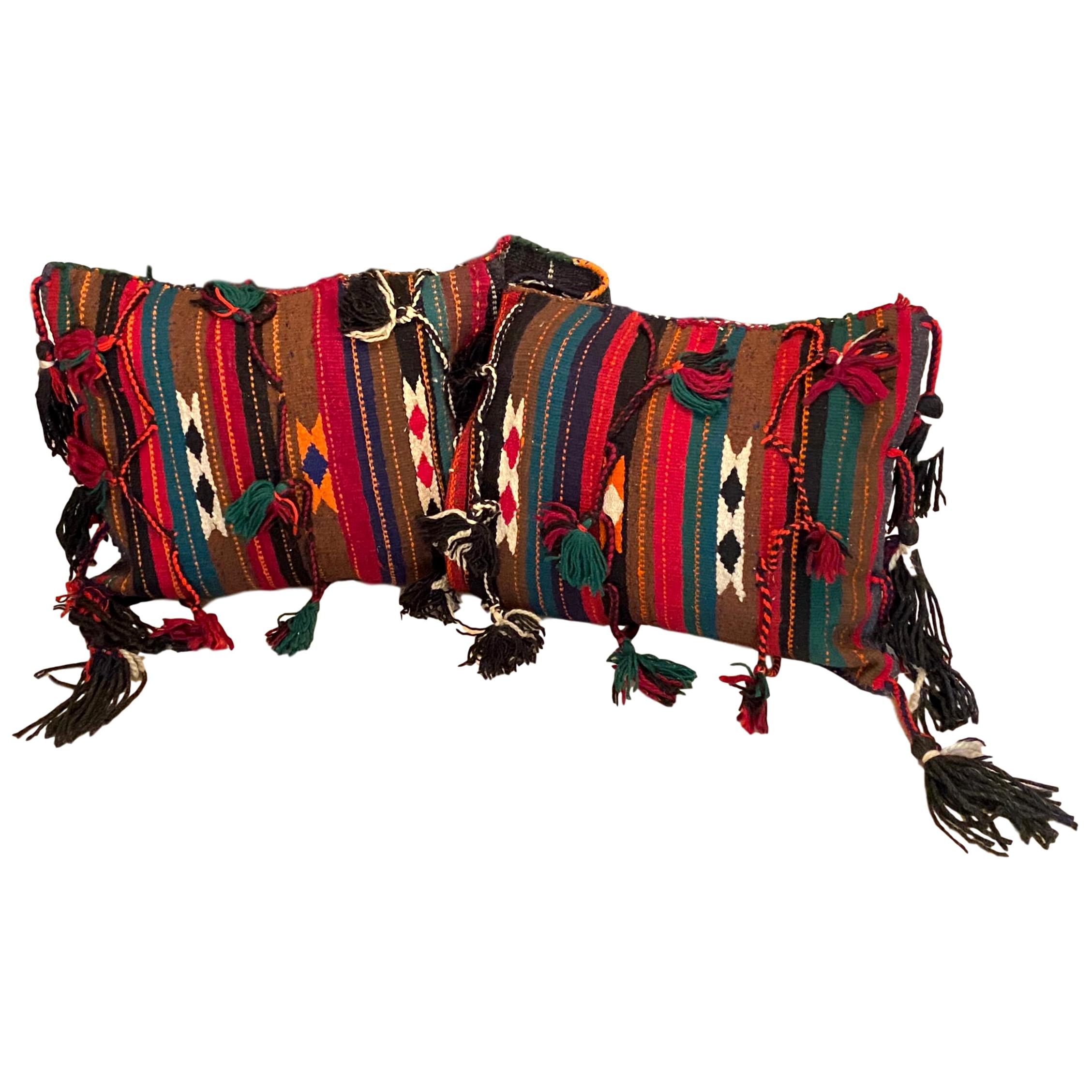 Stunning Large Gypsy Turkish Arabic Oriental Salt or Camel Bag Embroidery Pillow