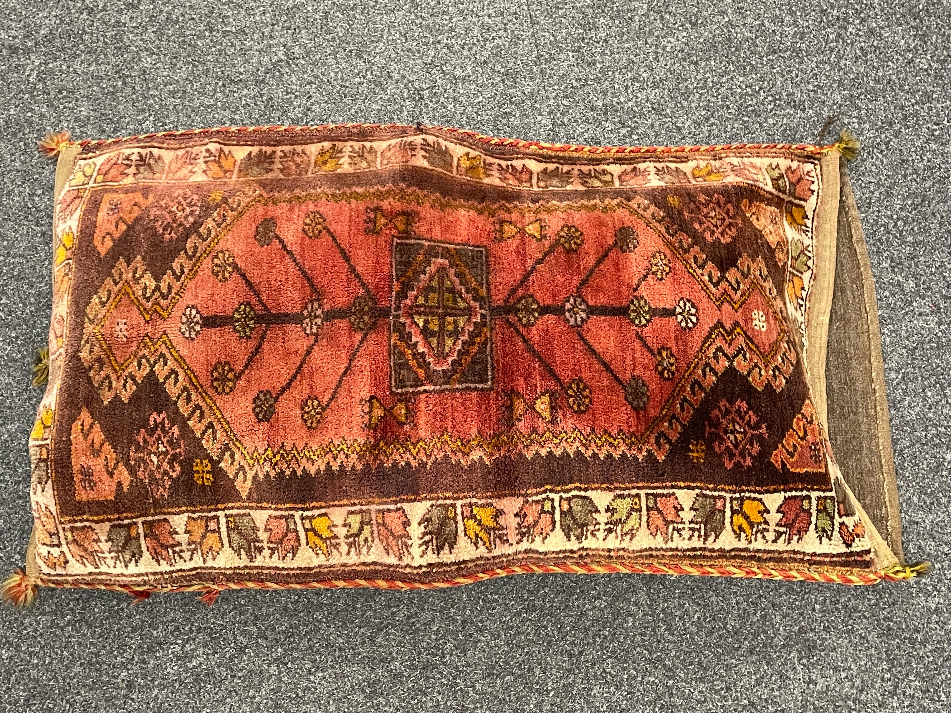 Stunning Large Gypsy Turkish Oriental Salt Bag or Rug Embroidery Pillow Case In Good Condition In Nuernberg, DE
