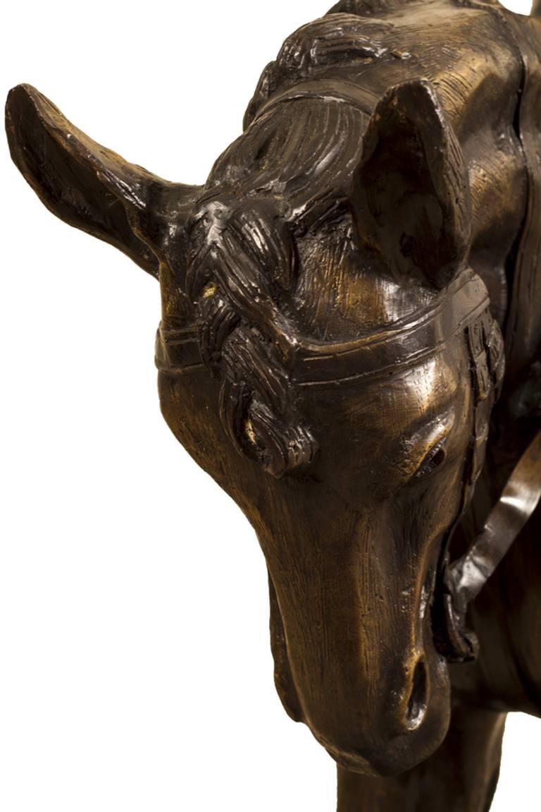 Stunning Large Horse and Jockey Bronze Sculpture, Mene 4