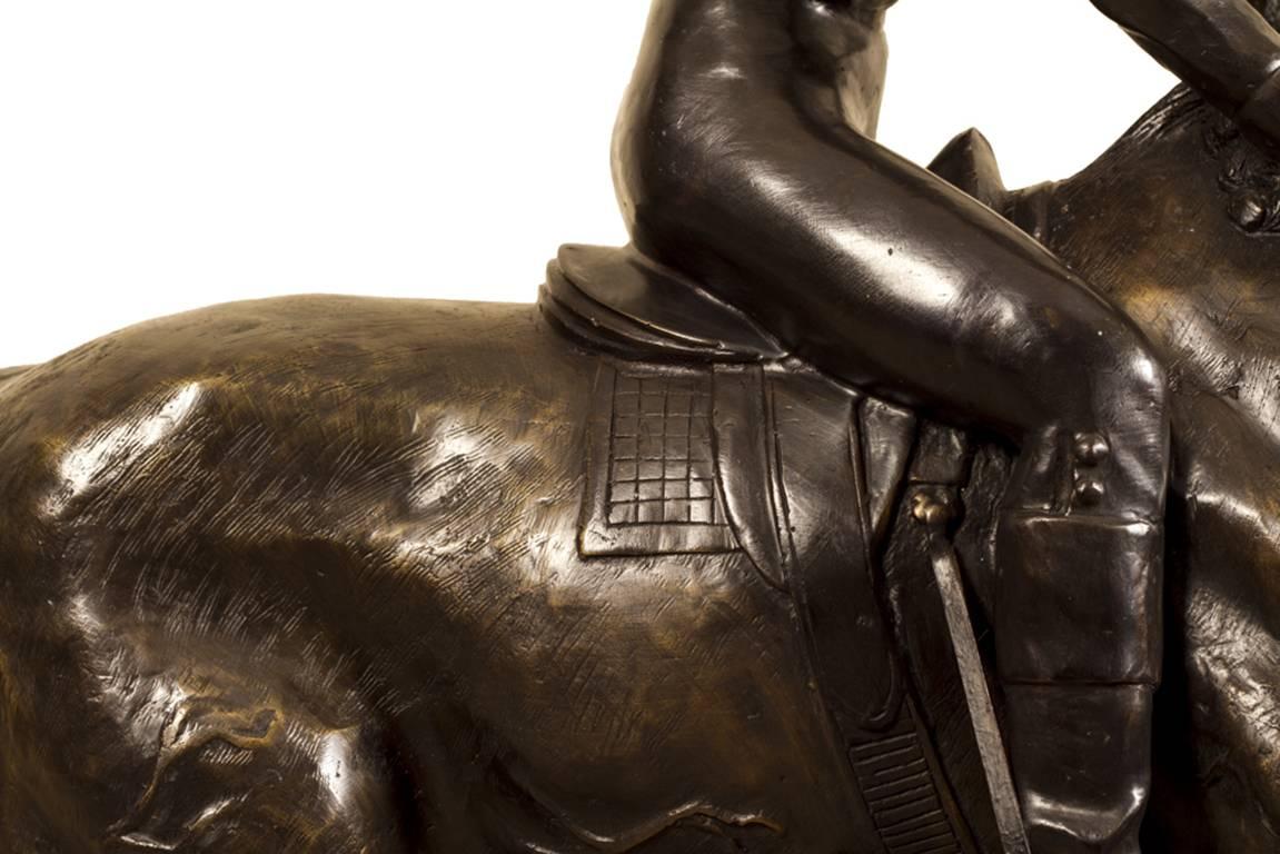 Stunning Large Horse and Jockey Bronze Sculpture, Mene 6