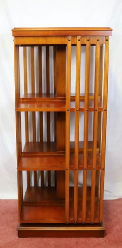 Stunning Large Inlaid Revolving Bookcase