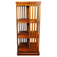 Stunning Large Inlaid Revolving Bookcase