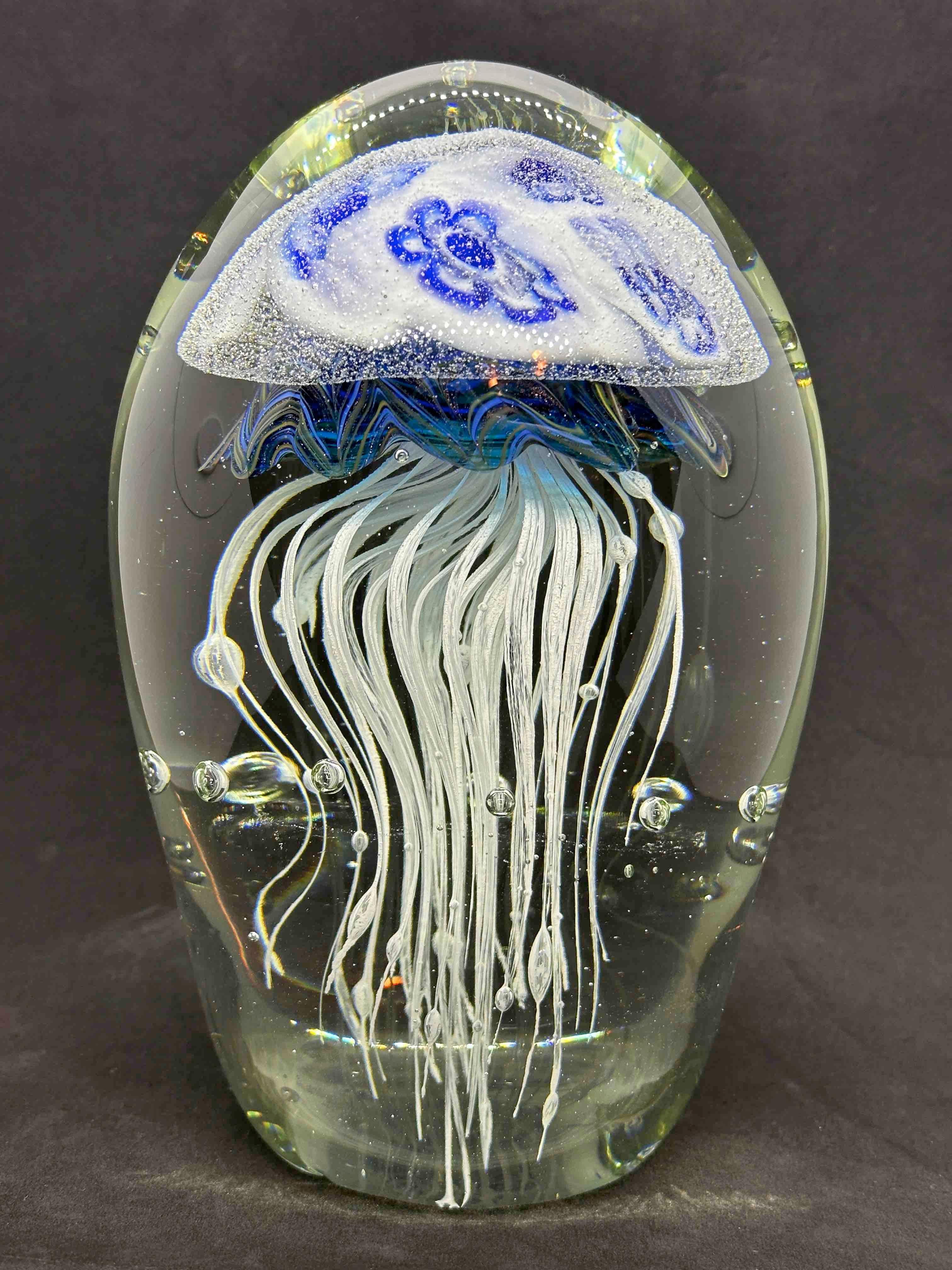 Late 20th Century Stunning Large Jelly Fish Murano Italian Art Glass Aquarium Rare Showpiece