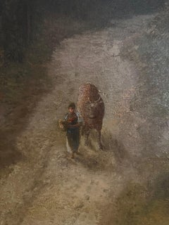 Atemberaubendes großes Landschaftsgemälde von Hermann Ottomar Herzog