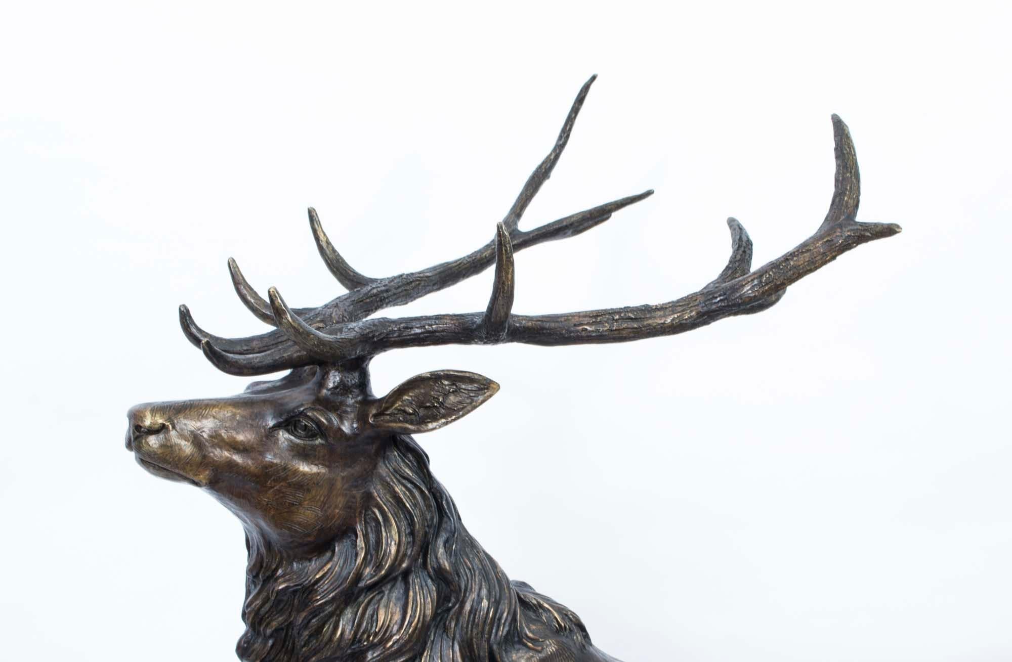 Stunning Large Monumental Bronze Stag Sculpture In Excellent Condition In London, GB