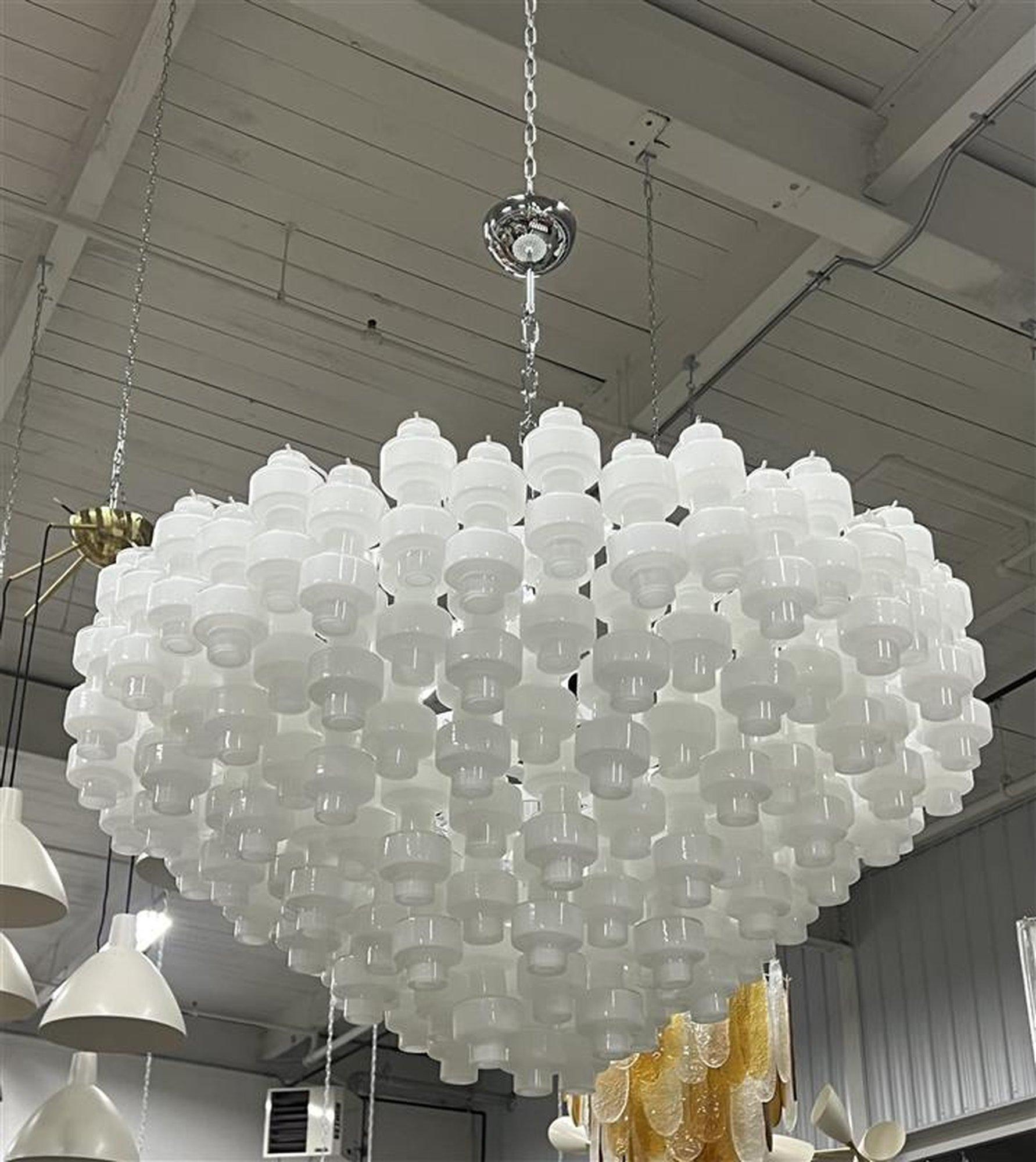 Murano Glass Stunning Large Murano Barbell Chandelier  For Sale