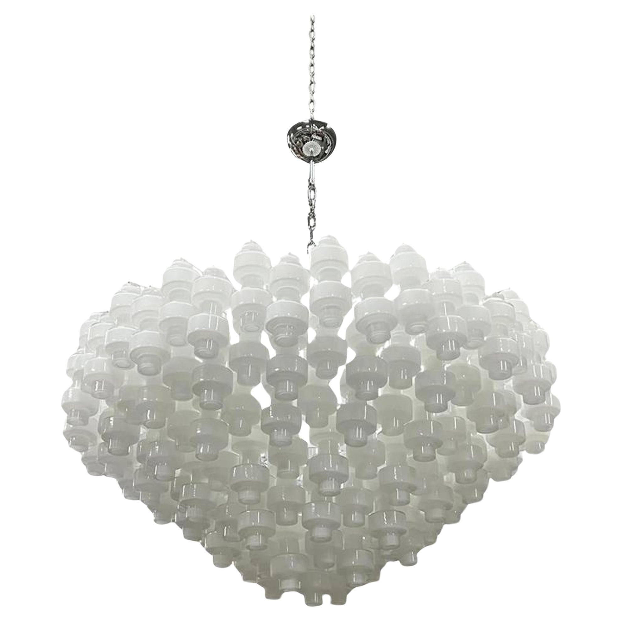 Stunning Large Murano Barbell Chandelier  For Sale