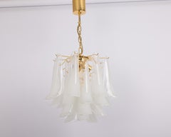 Stunning Large Murano Glass Petals Chandelier Italy, 1980s