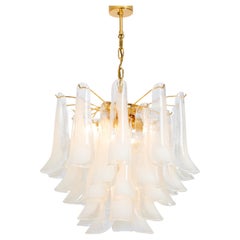 Stupefacente lampadario a petali in vetro di Murano, Italia, anni '80