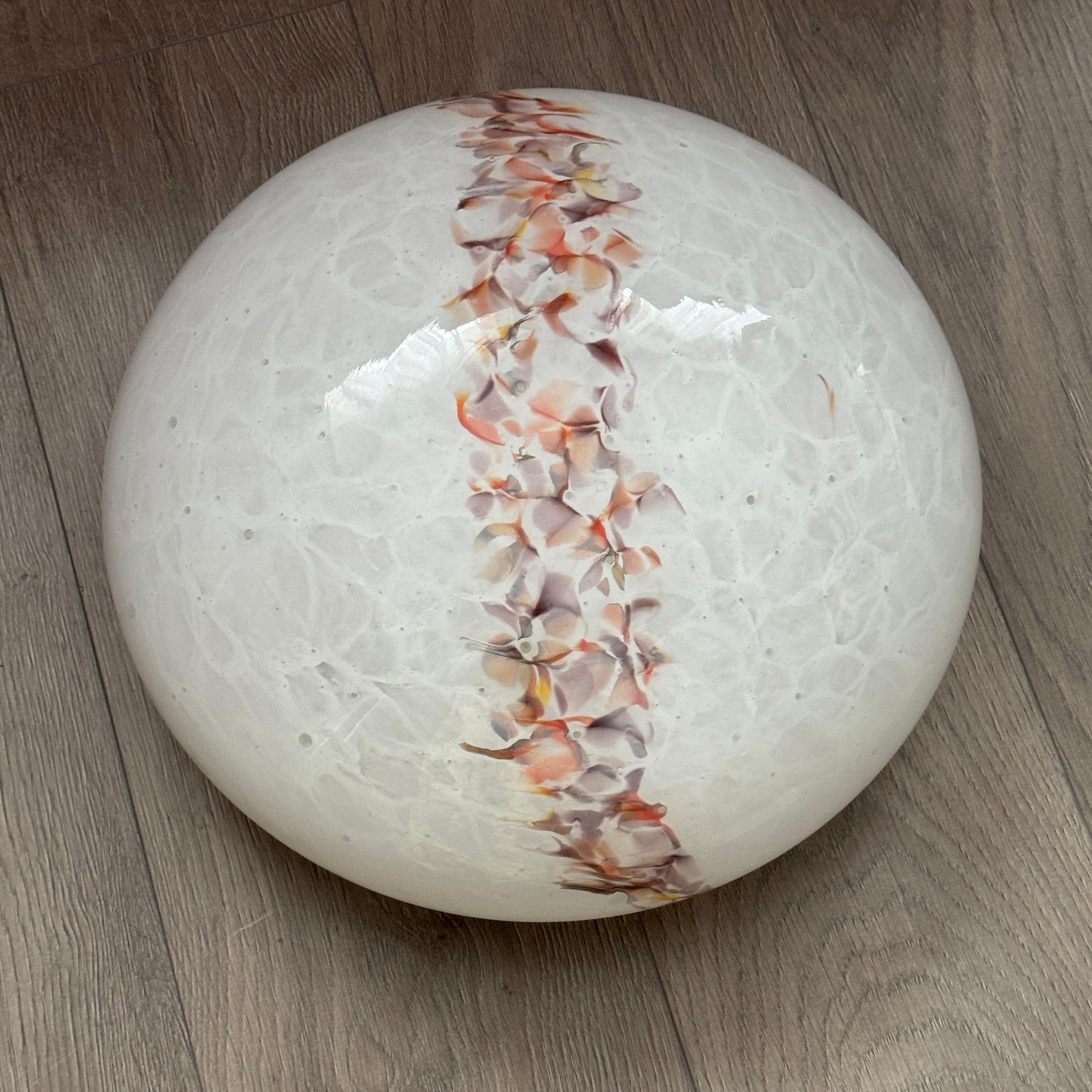 AND Light Large Murano Glass Sommerso Flush Mount Ceiling Light, 1980 en vente 11