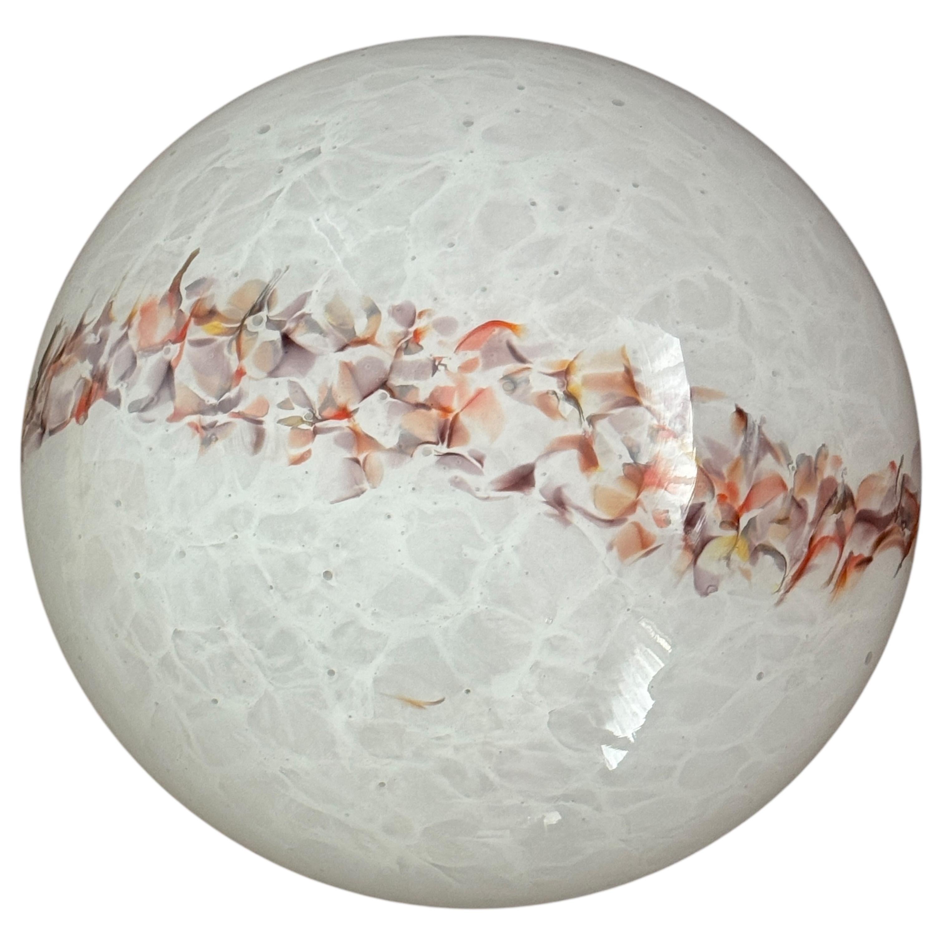 Mid-Century Modern AND Light Large Murano Glass Sommerso Flush Mount Ceiling Light, 1980 en vente