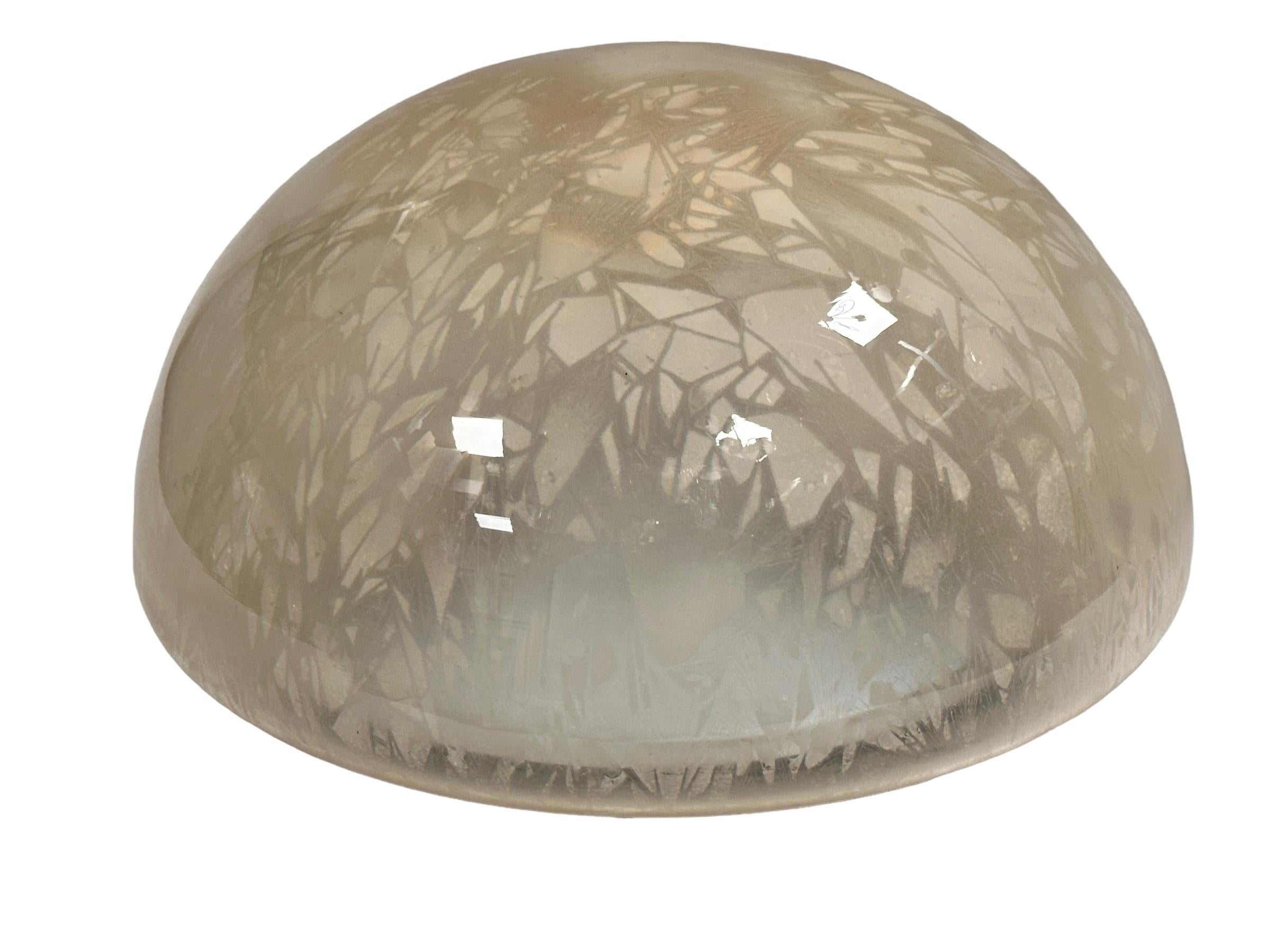 Late 20th Century stunning Large Murano Sommerso Glass Flush Mount Ceiling Light, 1980s For Sale