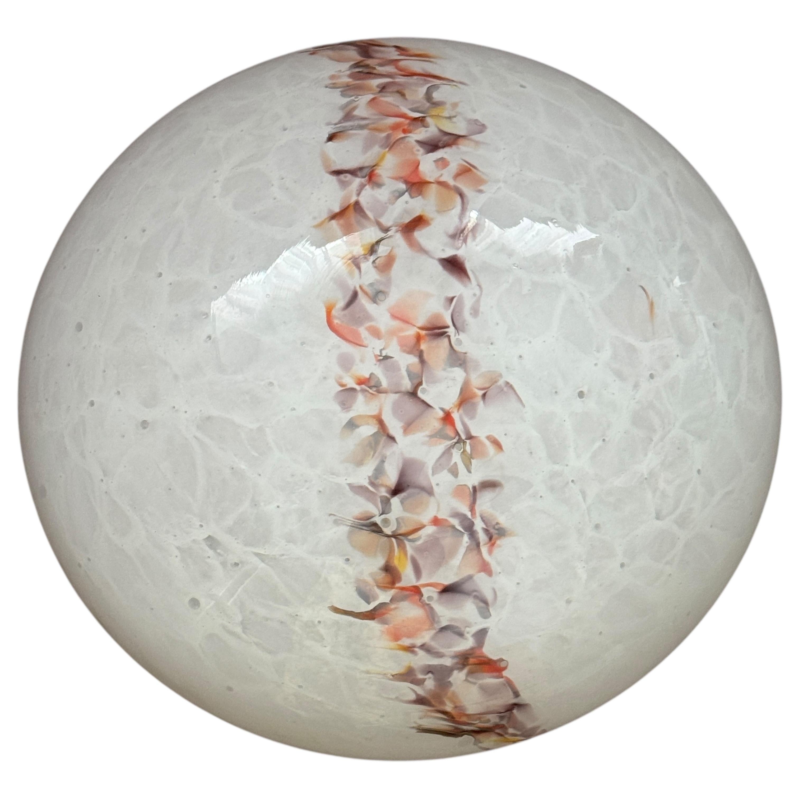 Fin du 20e siècle AND Light Large Murano Glass Sommerso Flush Mount Ceiling Light, 1980 en vente