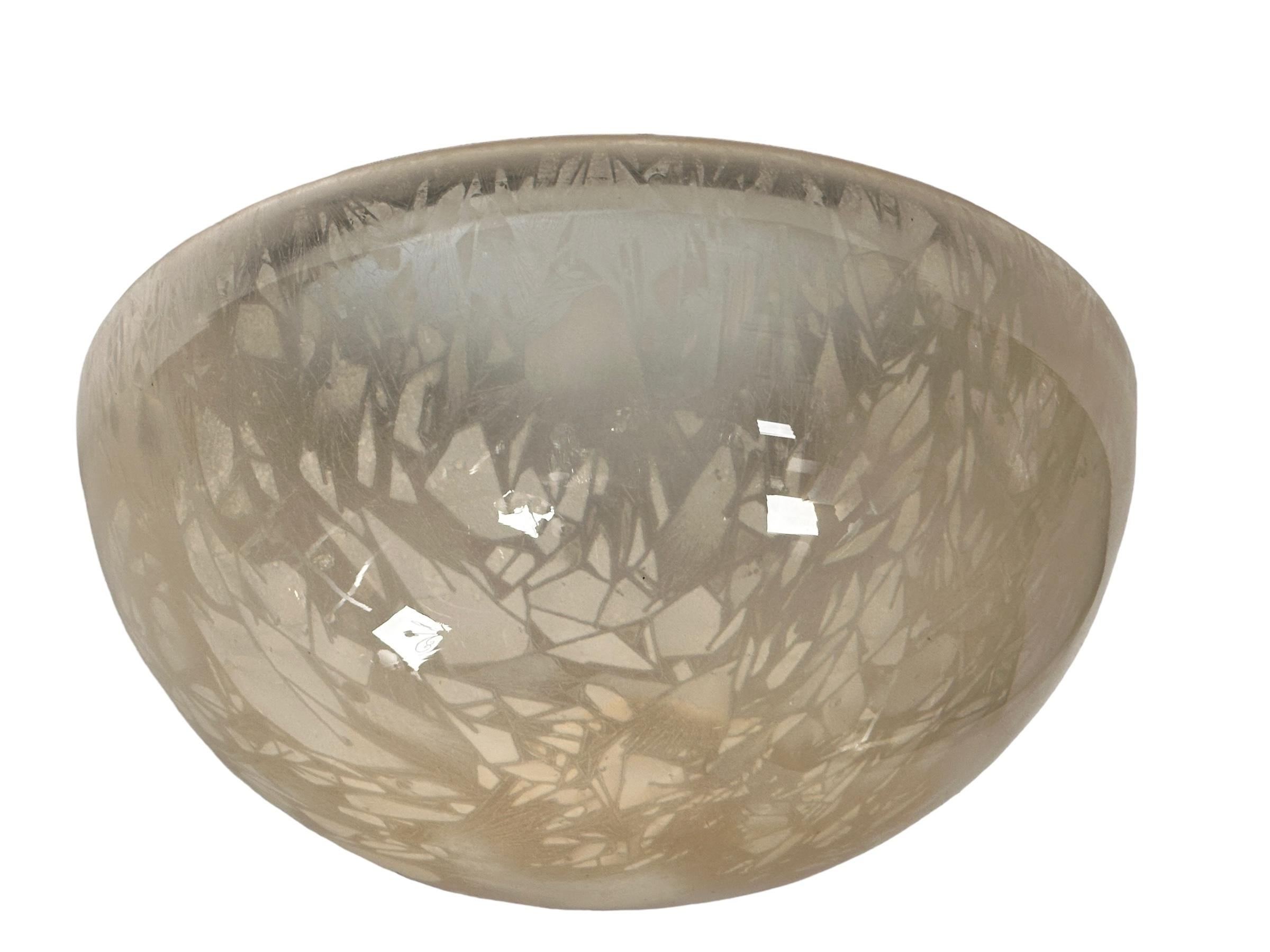 Metal stunning Large Murano Sommerso Glass Flush Mount Ceiling Light, 1980s For Sale
