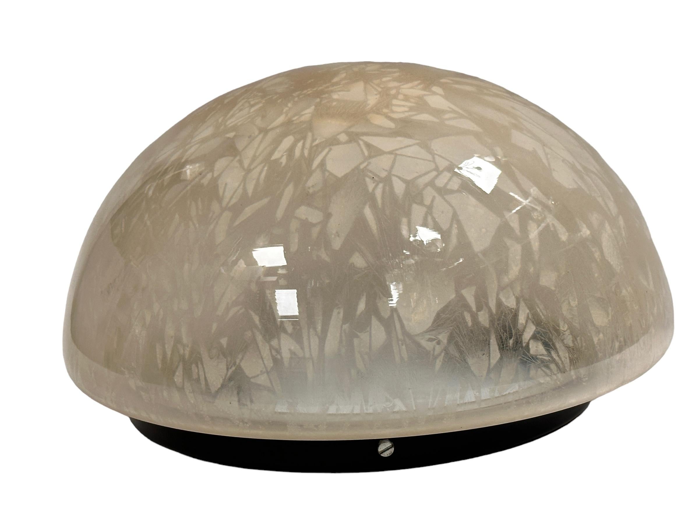 stunning Large Murano Sommerso Glass Flush Mount Ceiling Light, 1980s For Sale 1