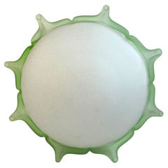 AND Light Large Murano Glass Sommerso Flush Mount Ceiling Light, 1980
