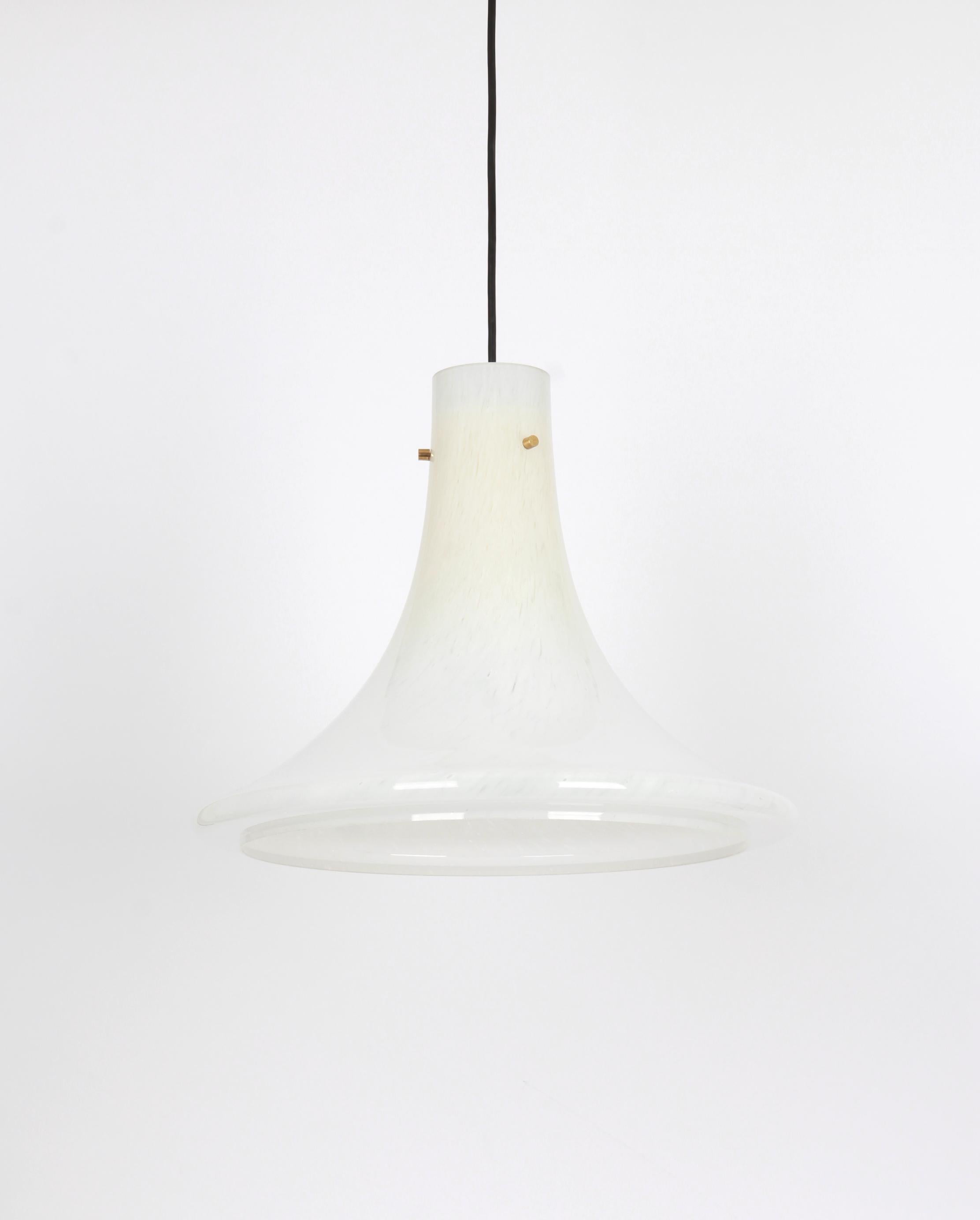 Late 20th Century Stunning Large Opaline Glass Pendant by Limburg, Germany, 1970s For Sale