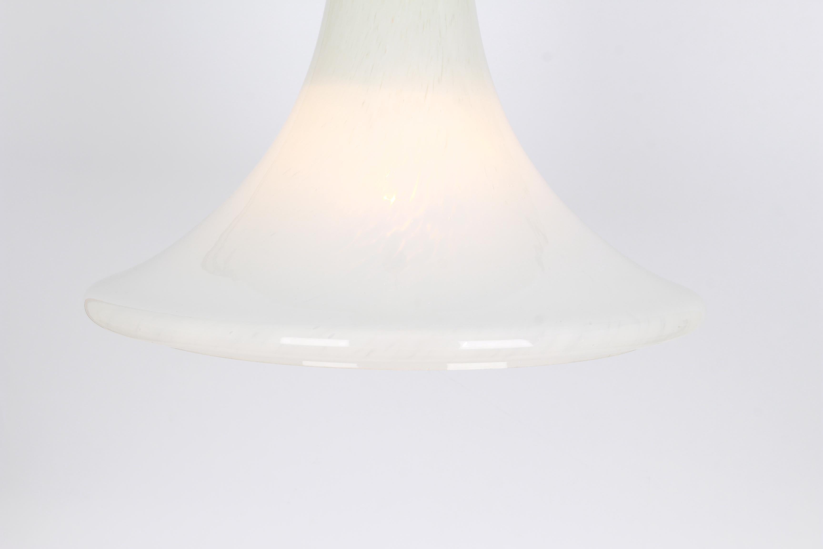 Brass Stunning Large Opaline Glass Pendant by Limburg, Germany, 1970s For Sale