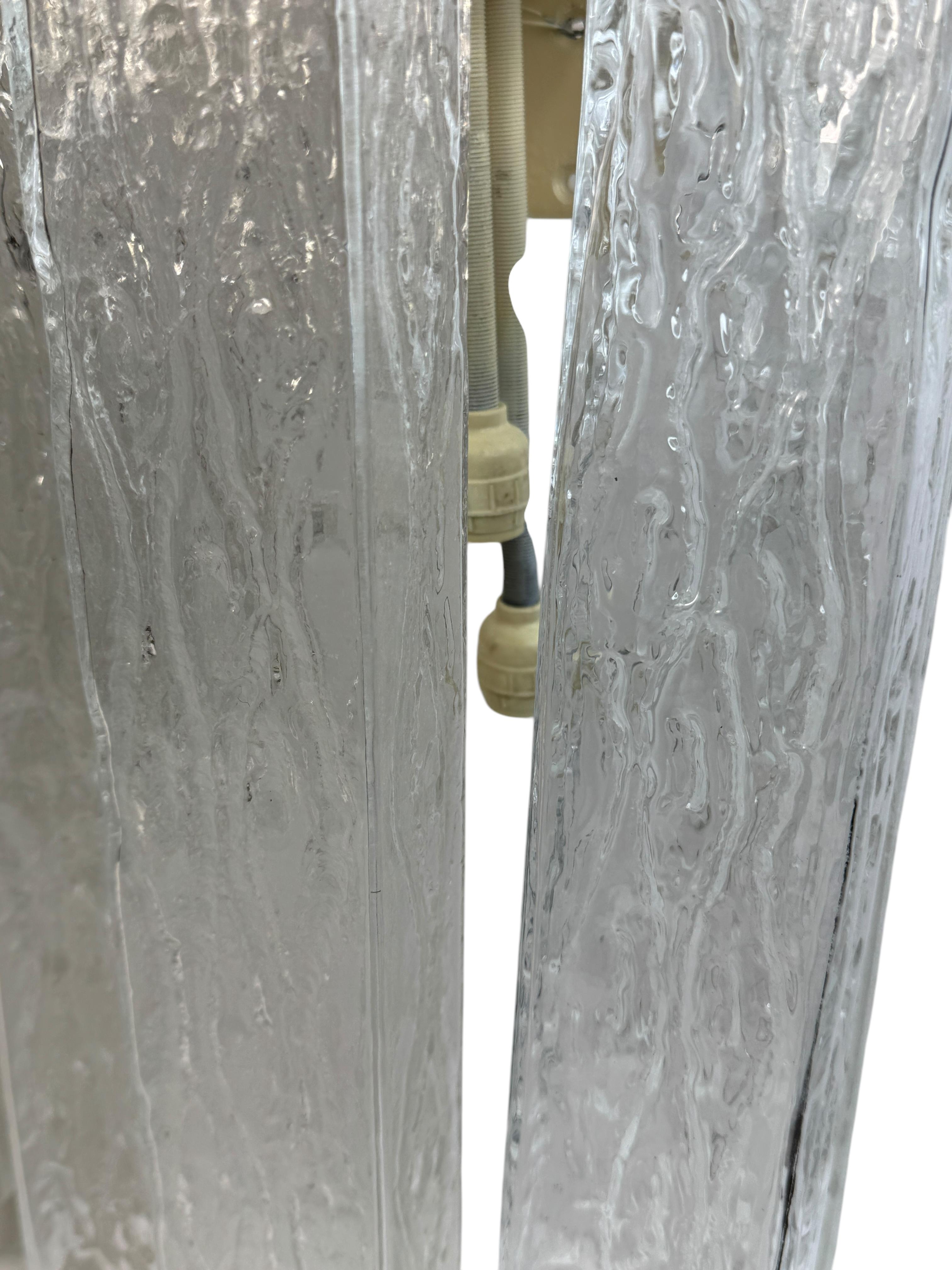 Stunning Large Pair of Murano Glass Sconces with Swirl Pattern Cubes, 1960s For Sale 8