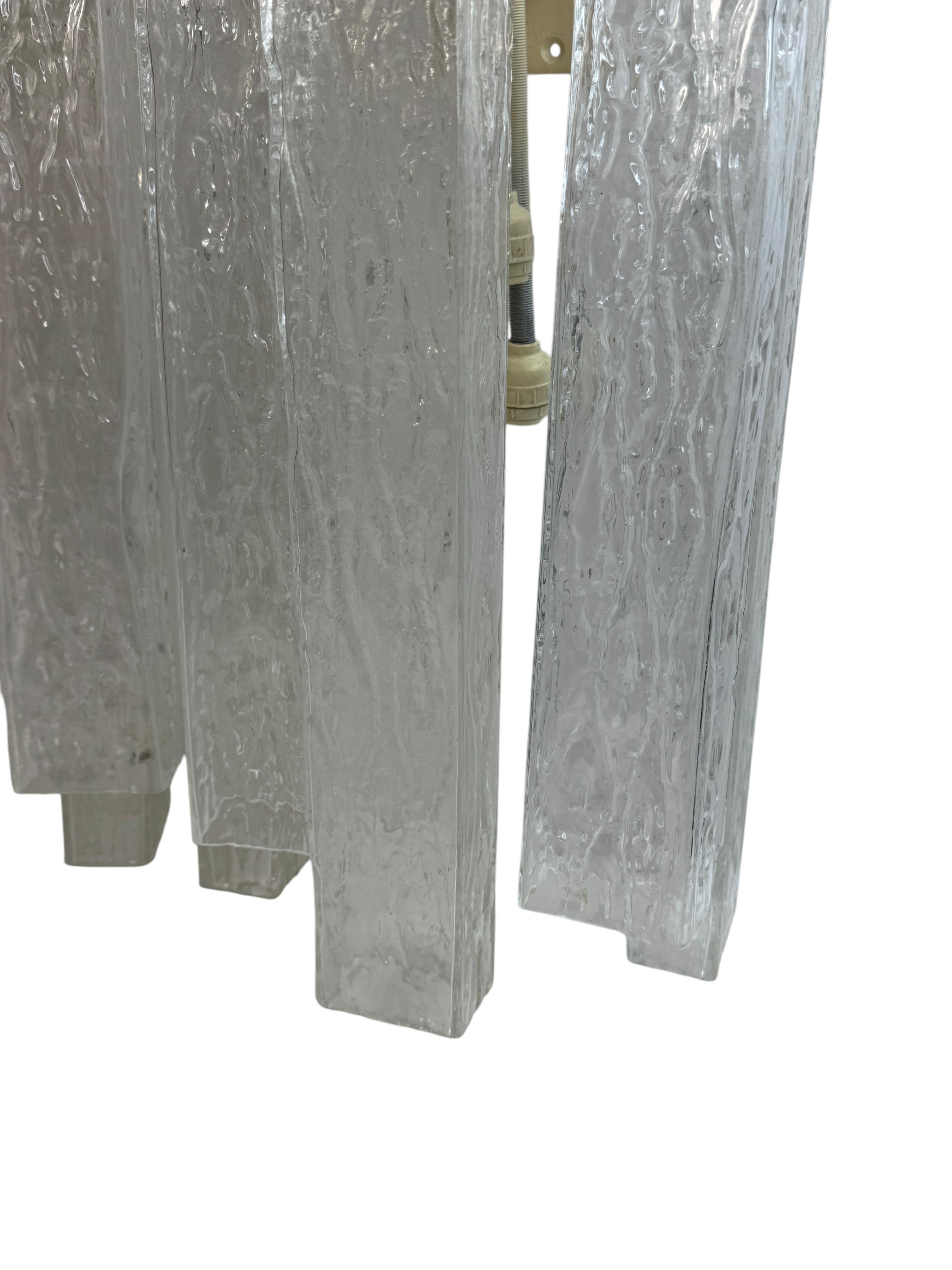 Stunning Large Pair of Murano Glass Sconces with Swirl Pattern Cubes, 1960s For Sale 13