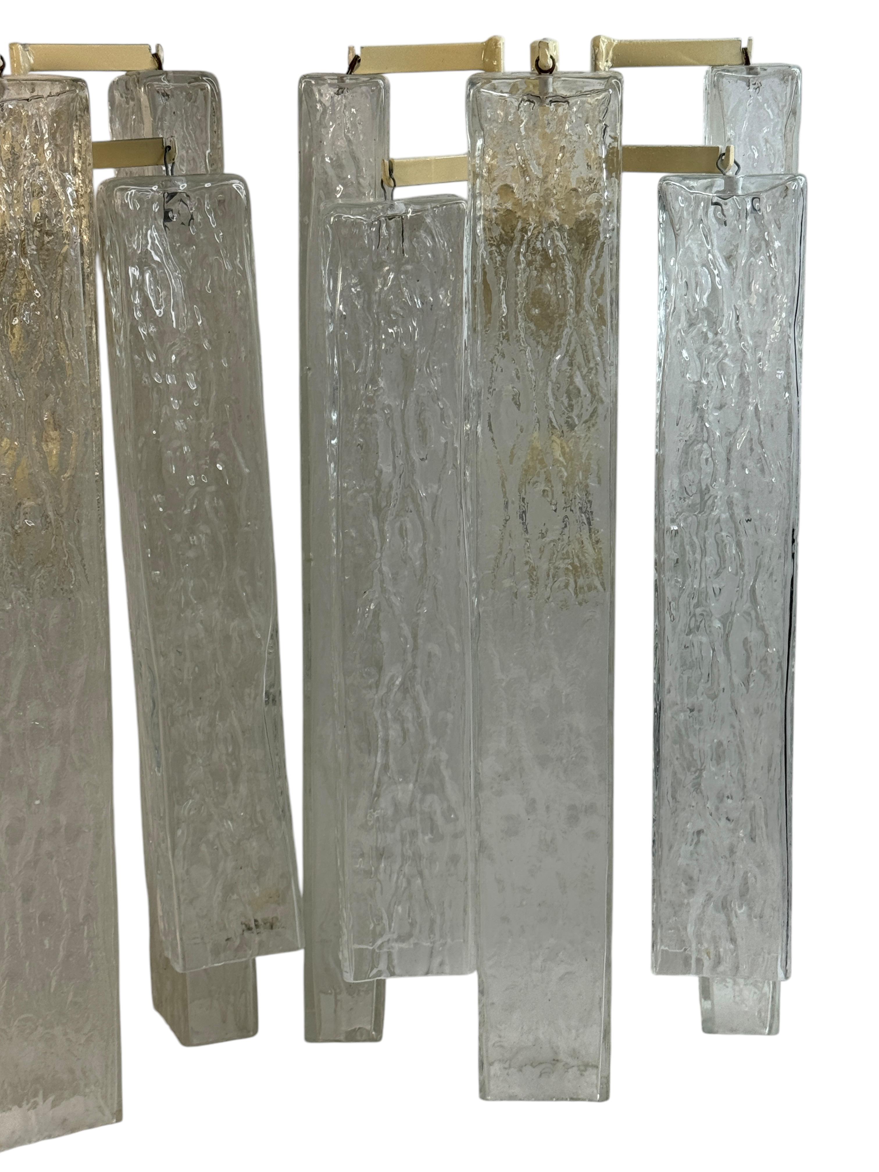 Stunning Large Pair of Murano Glass Sconces with Swirl Pattern Cubes, 1960s In Good Condition For Sale In Nuernberg, DE