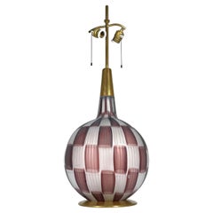 Stunning Large Pezzato Murano Glass Table Lamp by Barovier for Stilnovo, Italy