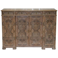 Stunning Large Quarter Cut Walnut Sideboard with Drawers Cabinet Bookcase Burr